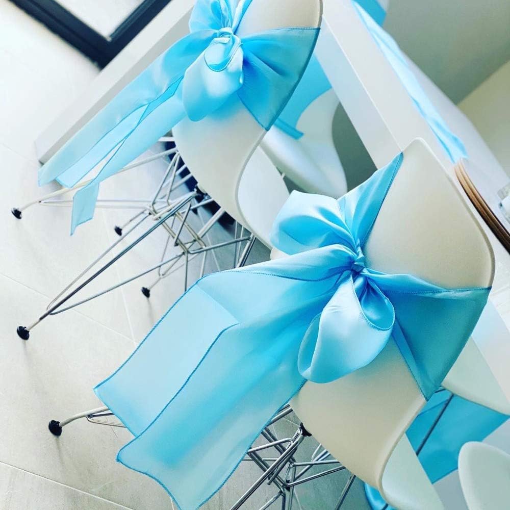 Wholesale 50 Pink Satin Chair Sashes Bows 7x108 Inches Wedding Birthday Party Fiesta Decor Fitted Banquet Folding Chairs Ribbons Ties Supplier