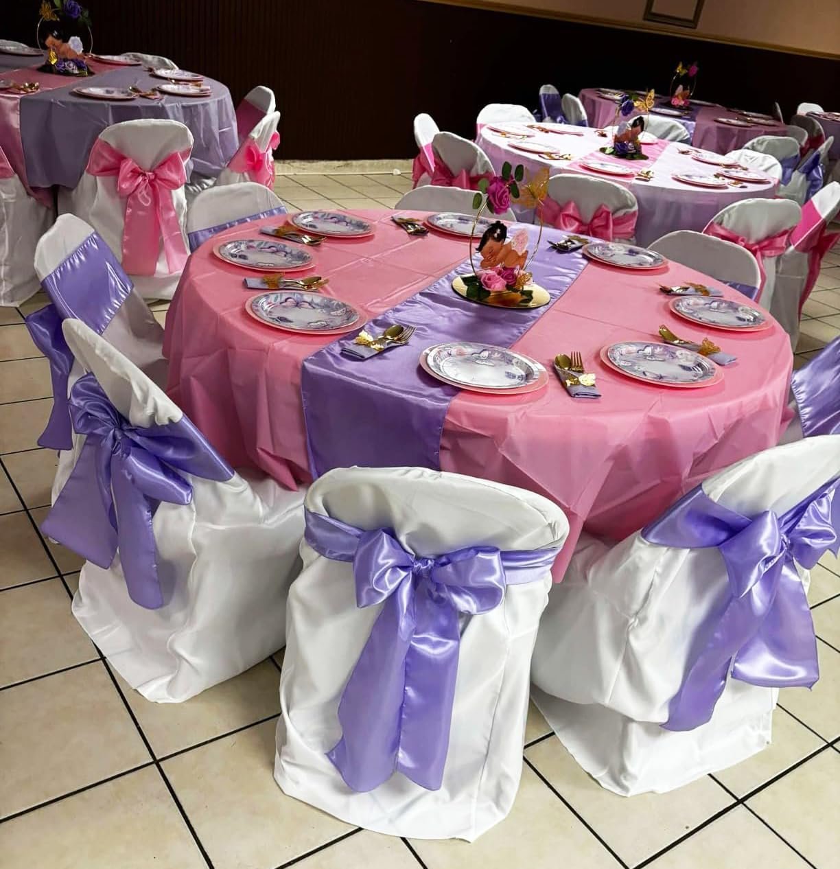 Wholesale 50 Pink Satin Chair Sashes Bows 7x108 Inches Wedding Birthday Party Fiesta Decor Fitted Banquet Folding Chairs Ribbons Ties Supplier