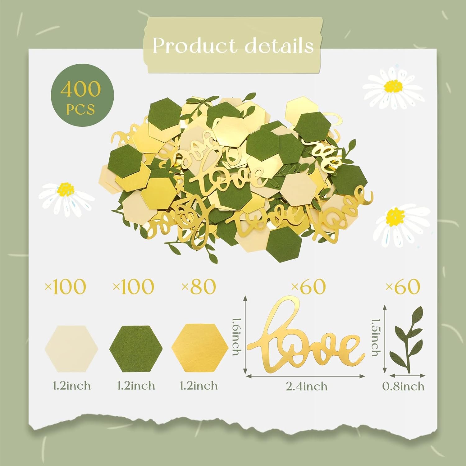 Wholesale 400 Pcs Sage Olive Green Greenery Wedding Table Confetti Scatter Dots with Eucalyptus Gold Love for Bridal Shower Decor Supplier Wholesale 400 Pcs Sage Olive Green Greenery Wedding Table Confetti Scatter Dots with Eucalyptus Gold Love for Bridal Shower Decor Supplier