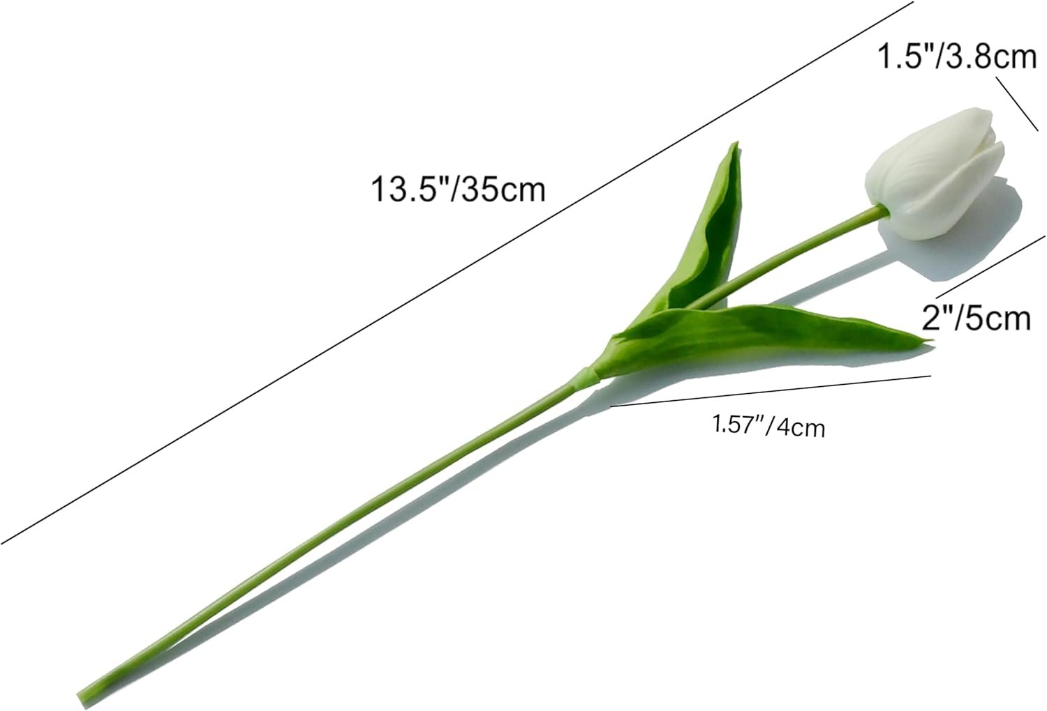 Wholesale Artificial Tulips 20 Stems White PU Faux Flowers 13.5 Inch for Valentine's Day New Year Wedding Home Decor Supplier