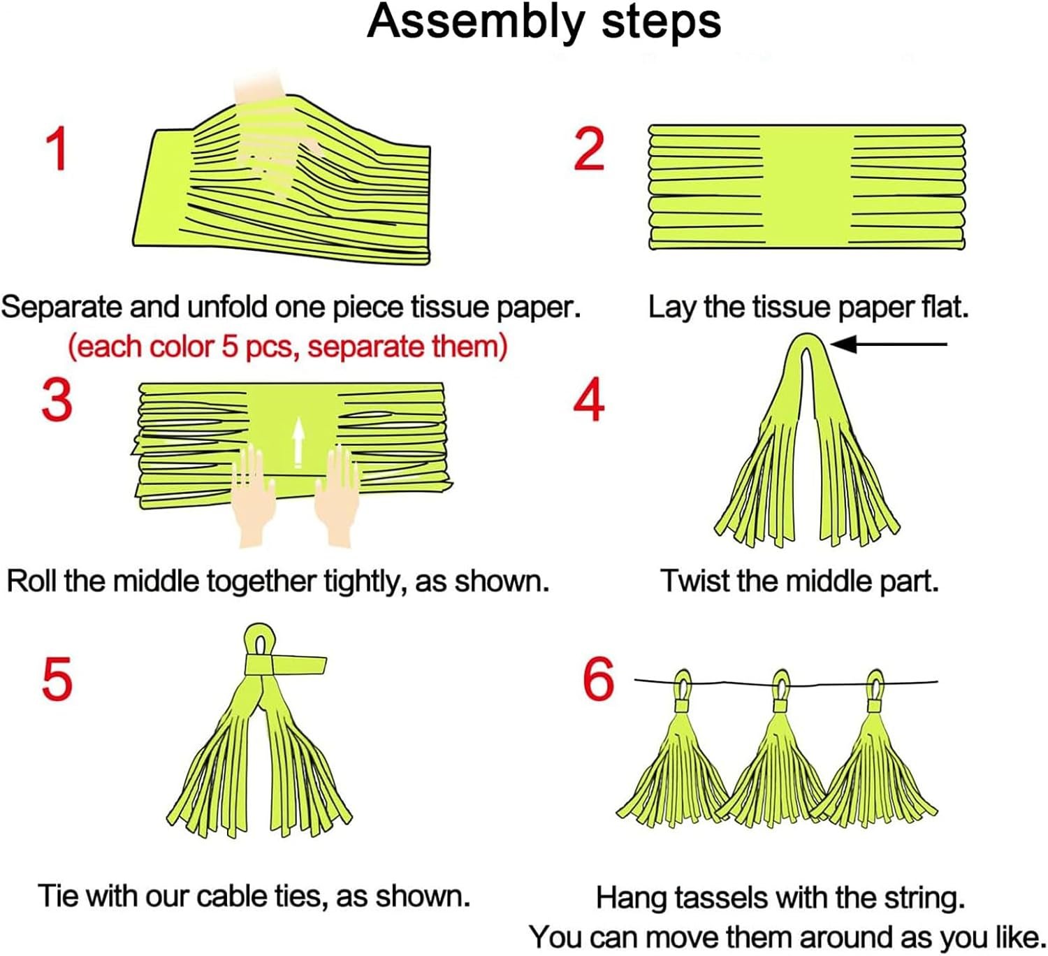 Wholesale Rose Red Pink Orange Paper Tassel Garland Banner Party Decorations Pack of 15 Supplier