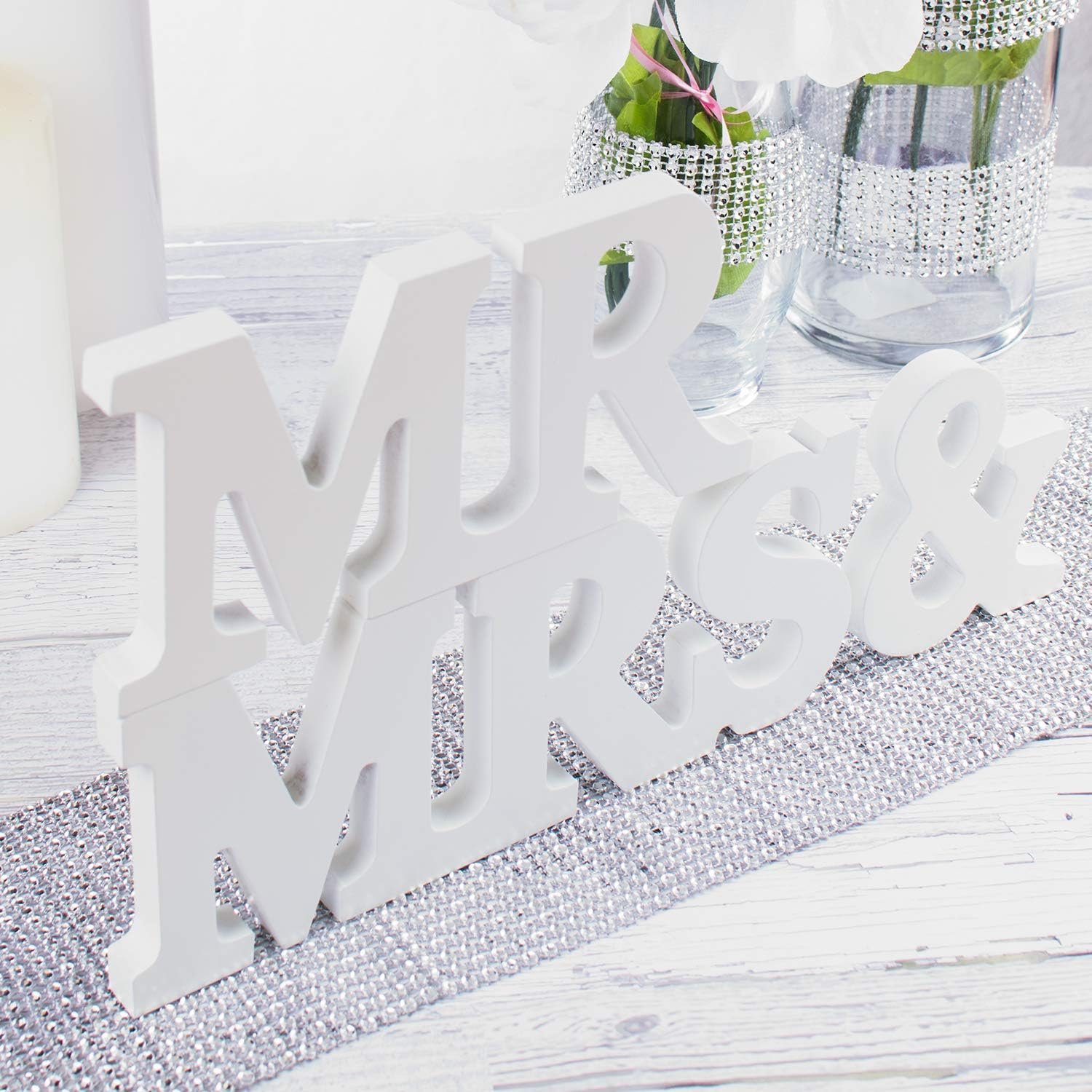 Wholesale White Wooden Mr and Mrs Strict Rules Signs Wedding Party Tabletop Dinner Decoration Display Stand Figures Home Wall Supplier