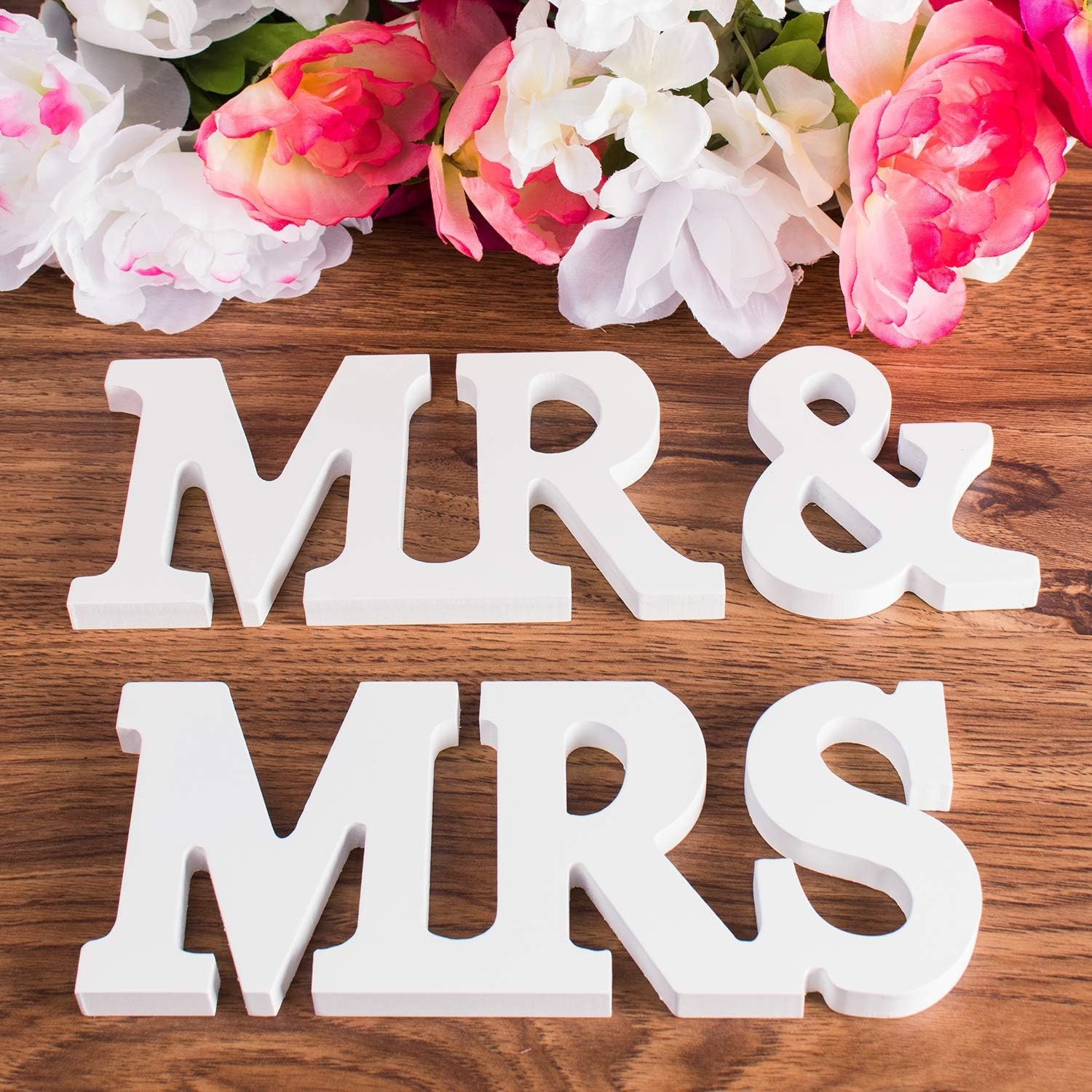 Wholesale White Wooden Mr and Mrs Strict Rules Signs Wedding Party Tabletop Dinner Decoration Display Stand Figures Home Wall Supplier