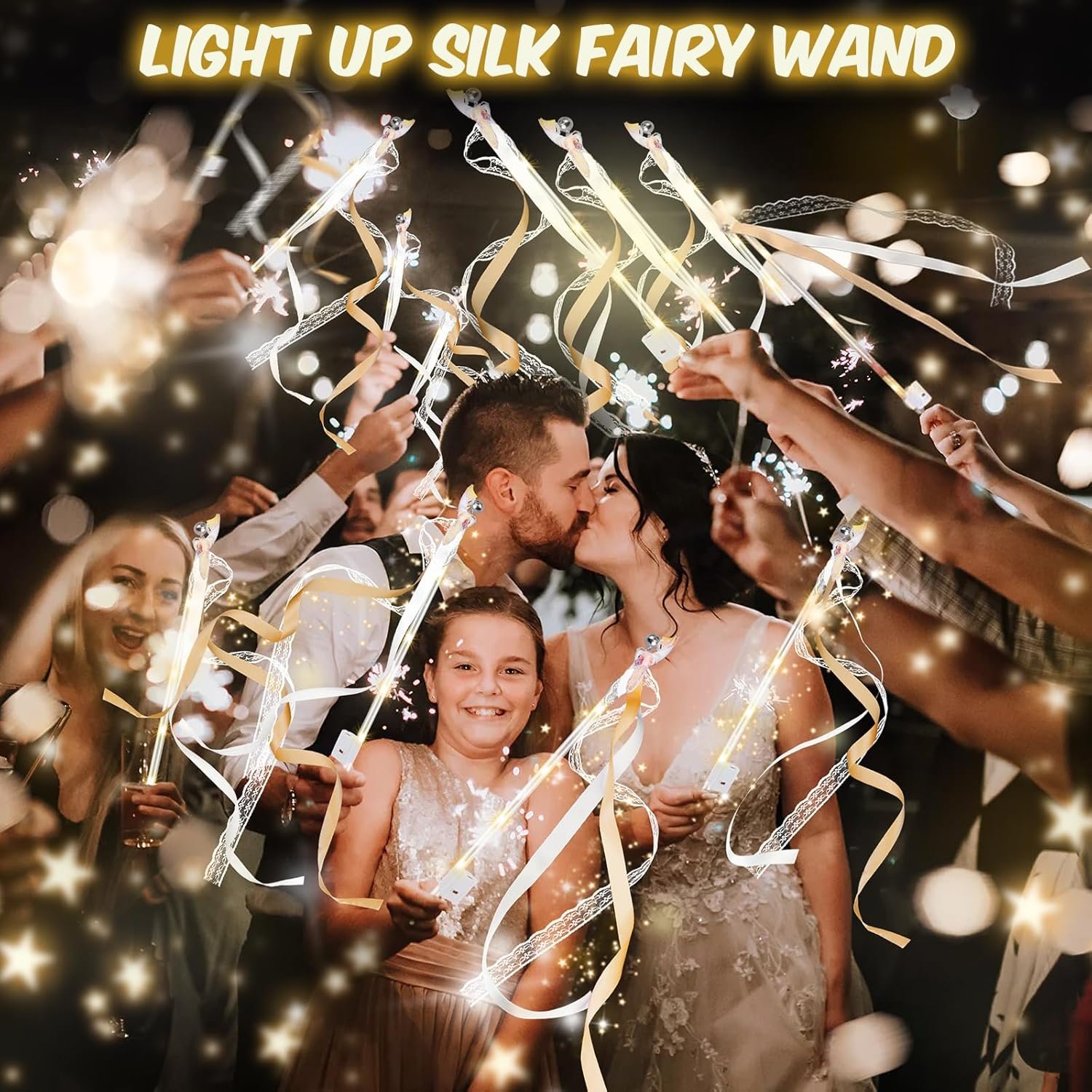 Wholesale 100 PCS LED Silk Fairy Wands with Lights and Bells for Wedding Send Off New Year Raves Concerts Birthdays Supplier Wholesale 100 PCS LED Silk Fairy Wands with Lights and Bells for Wedding Send Off New Year Raves Concerts Birthdays Supplier