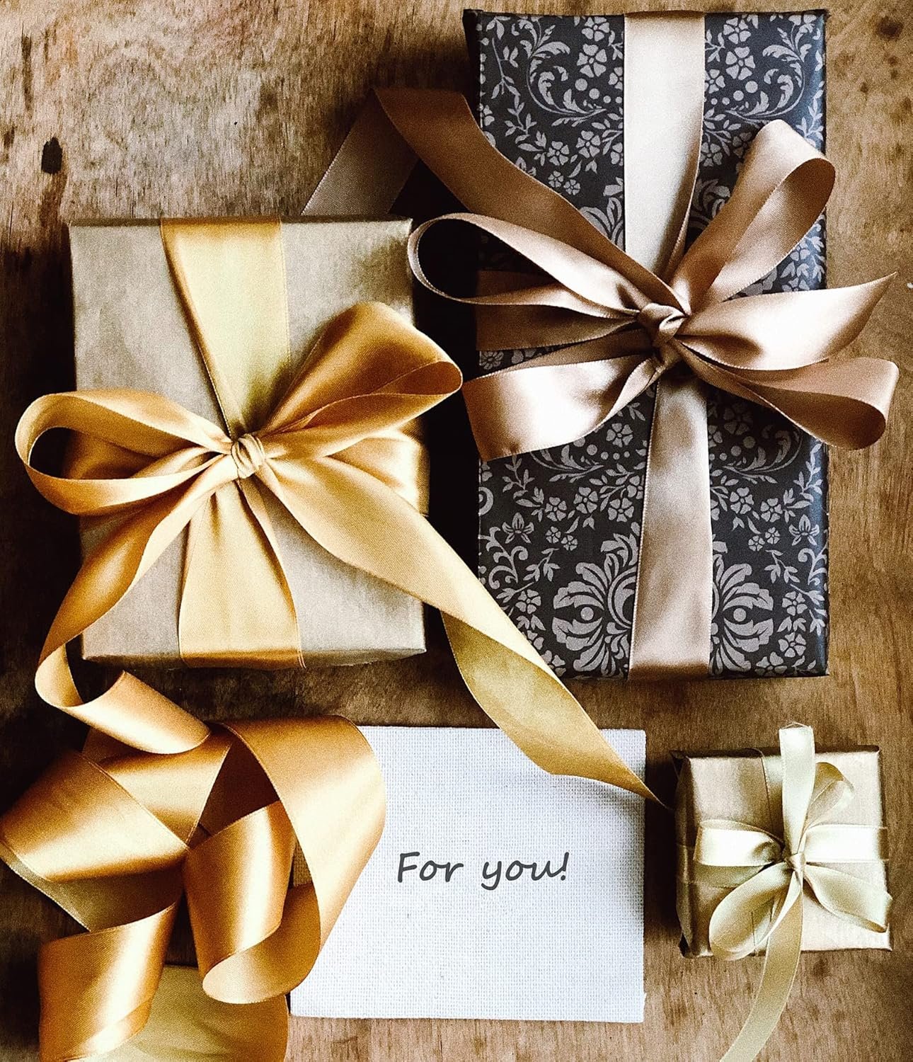 Wholesale 1 Inch Champagne Gold Solid Satin Ribbon 50 Yards for Gift Wrapping Floral Bouquets Wedding Party Decoration Supplier