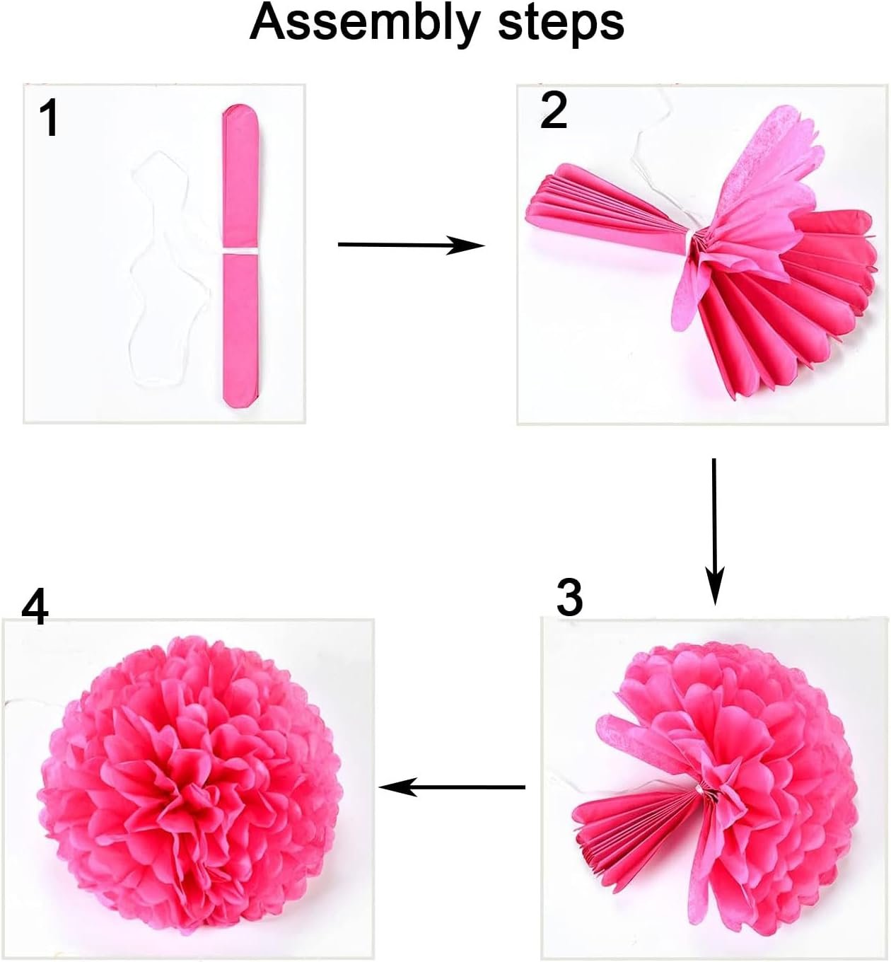 Wholesale 12pcs Rose Red Light Pink Orange Paper Pom Poms Party Ceiling Wall Hanging Tissue Flowers 3 Colors 12 Inch 10 Inch Supplier