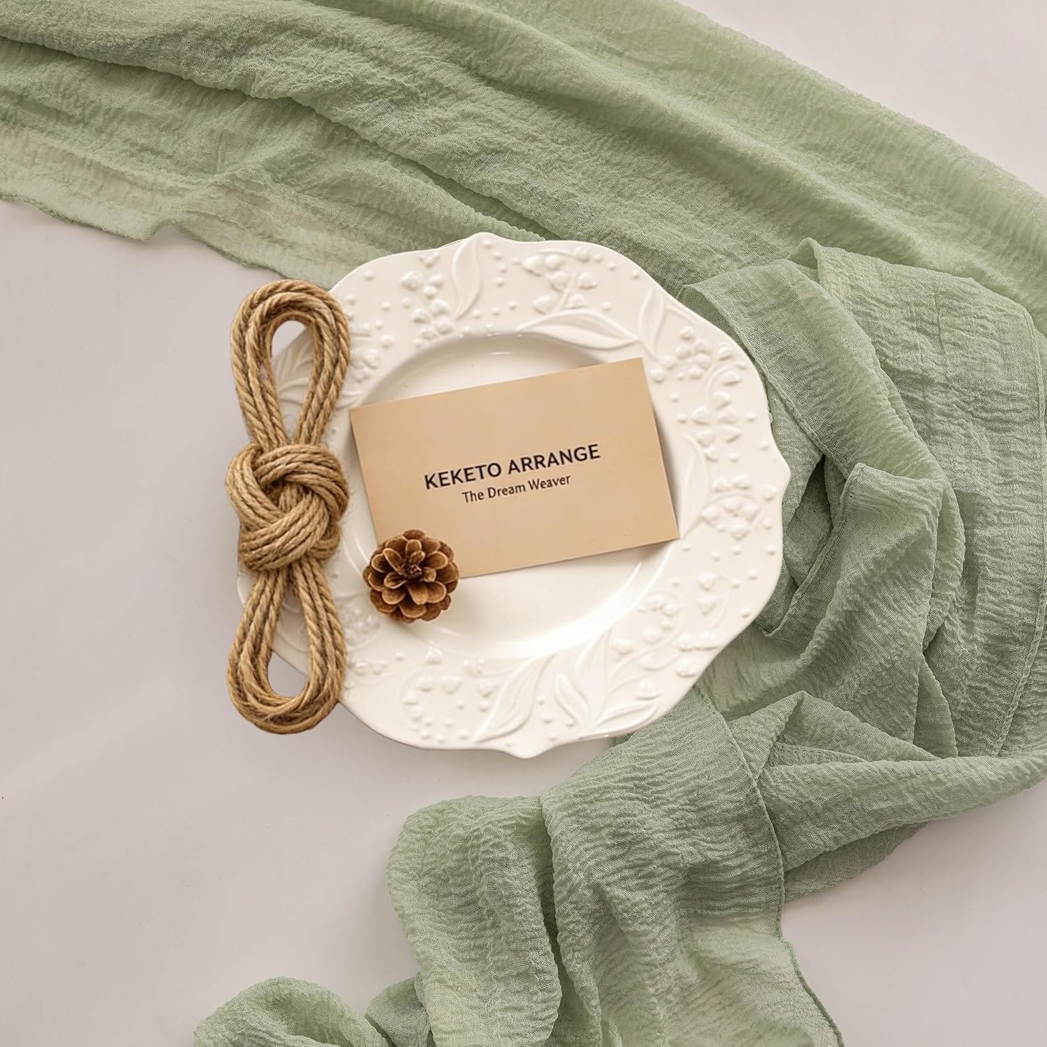 Wholesale Sage Green Cheesecloth Table Runner 120 Inch 10 FT Rustic Boho Sheer Gauze for Easter Weddings Baby Showers Bridal Shower Centerpieces Home Decor Supplier