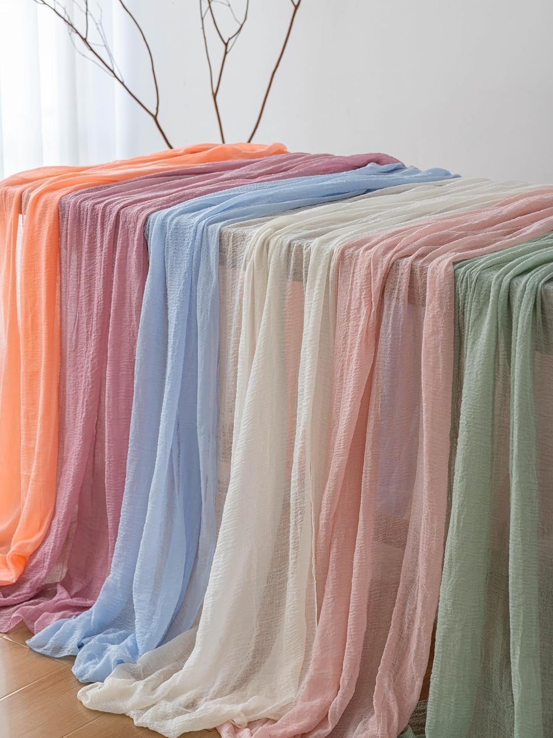 Wholesale Sage Green Cheesecloth Table Runner 120 Inch 10 FT Rustic Boho Sheer Gauze for Easter Weddings Baby Showers Bridal Shower Centerpieces Home Decor Supplier