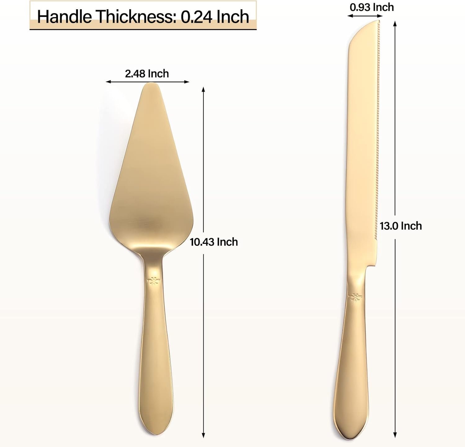 Wholesale 2 Pcs Gold Cake Knife Server Set Thickened Stainless Steel Rounded Edges Cake Cutter Pie Spatula Wedding Birthday Anniversary Christmas Supplier Wholesale 2 Pcs Gold Cake Knife Server Set Thickened Stainless Steel Rounded Edges Cake Cutter Pie Spatula Wedding Birthday Anniversary Christmas Supplier