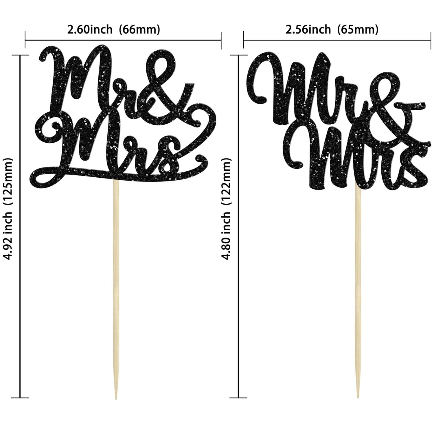 Wholesale 36Pcs Mr & Mrs Glitter Cupcake Toppers Bridal Shower Picks Wedding Engagement Party Cake Decorations Black Supplier Wholesale 36Pcs Mr & Mrs Glitter Cupcake Toppers Bridal Shower Picks Wedding Engagement Party Cake Decorations Black Supplier
