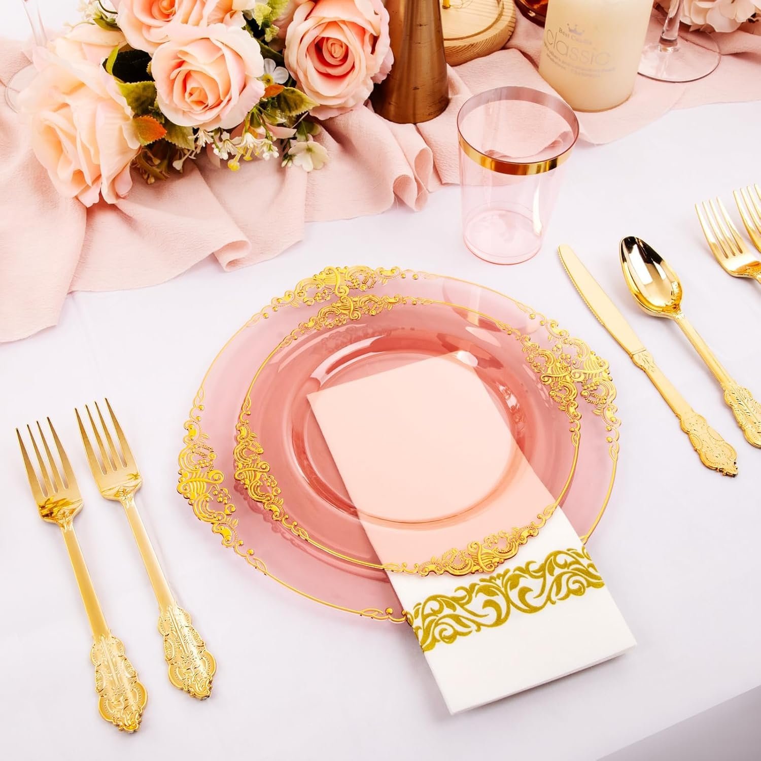 Wholesale 175pcs Burgundy Gold Party Plates for 25 Guests 50 Heavy-Duty Plates 20% Thicker 75 Cutlery 25 Napkins 25 Cups Supplier