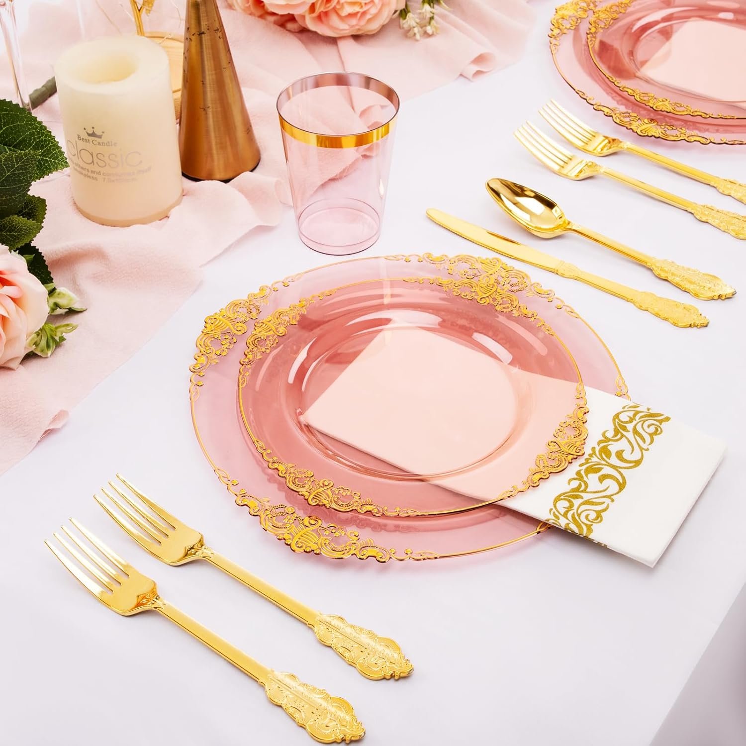 Wholesale 175pcs Burgundy Gold Party Plates for 25 Guests 50 Heavy-Duty Plates 20% Thicker 75 Cutlery 25 Napkins 25 Cups Supplier