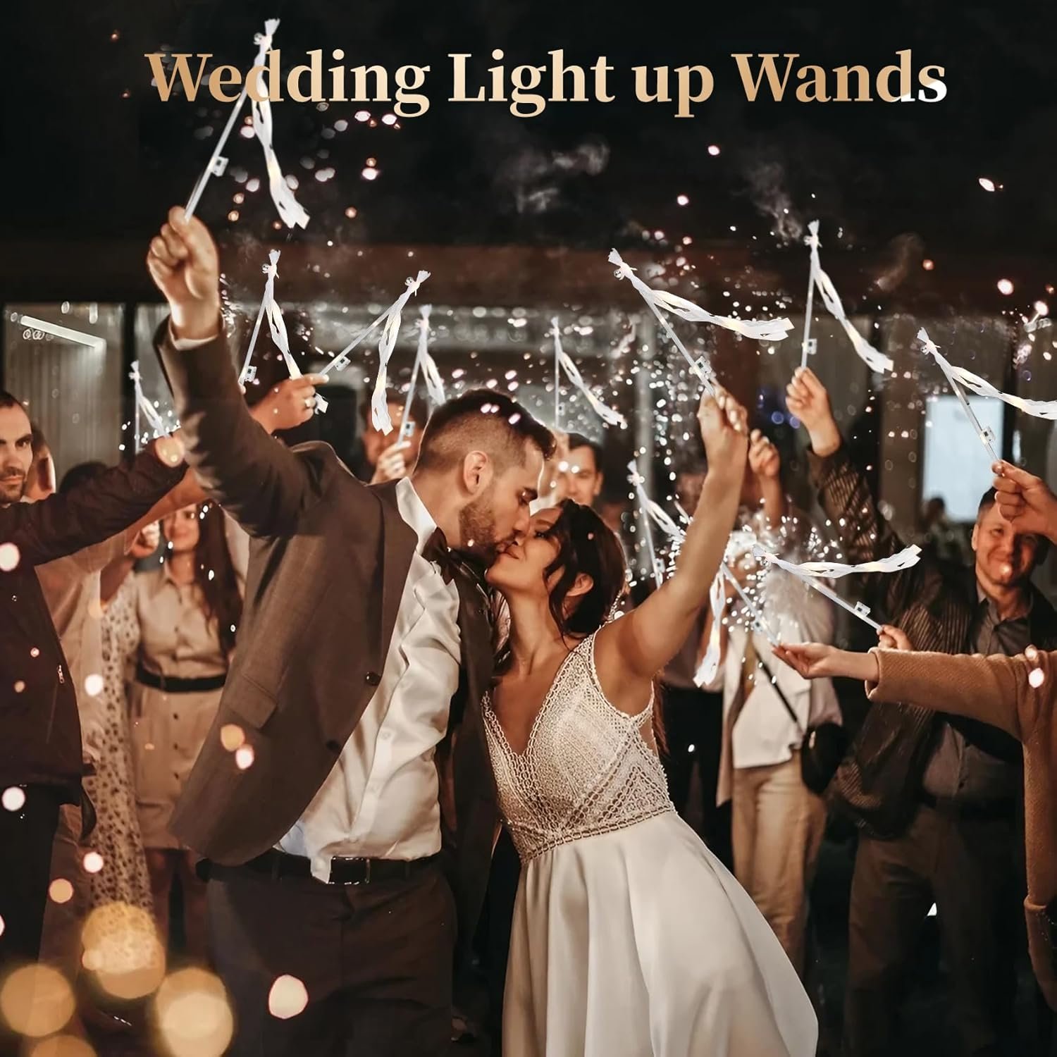 Wholesale 100PCS Light Up Wedding Wands Ribbons Bells Three Light Modes Romantic Sparkle Send Off New Year Birthday Parties Supplier