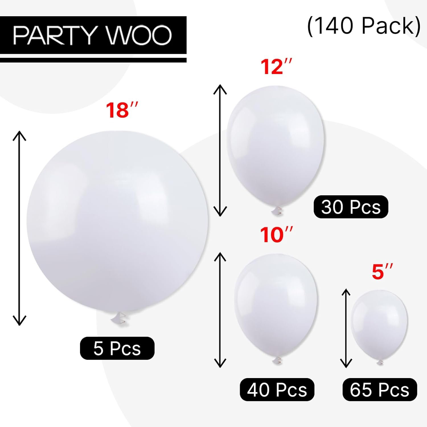 Wholesale 140 Pcs 18 12 10 5 Inch White Balloons Arch Kit Garland Wedding Baby Shower Birthday Bridal Shower Graduation Engagement Party Decorations Supplier