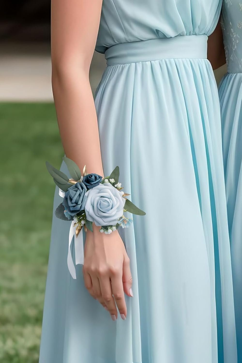 Wholesale Set of 2 Wrist Corsage Wristlets Dusty Blue Artificial Roses for Wedding Bridesmaid Bridal Shower Prom Supplier Wholesale Set of 2 Wrist Corsage Wristlets Dusty Blue Artificial Roses for Wedding Bridesmaid Bridal Shower Prom Supplier