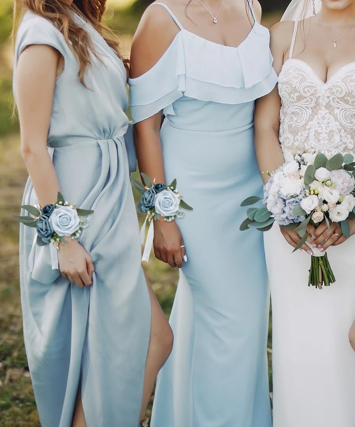 Wholesale Set of 2 Wrist Corsage Wristlets Dusty Blue Artificial Roses for Wedding Bridesmaid Bridal Shower Prom Supplier Wholesale Set of 2 Wrist Corsage Wristlets Dusty Blue Artificial Roses for Wedding Bridesmaid Bridal Shower Prom Supplier
