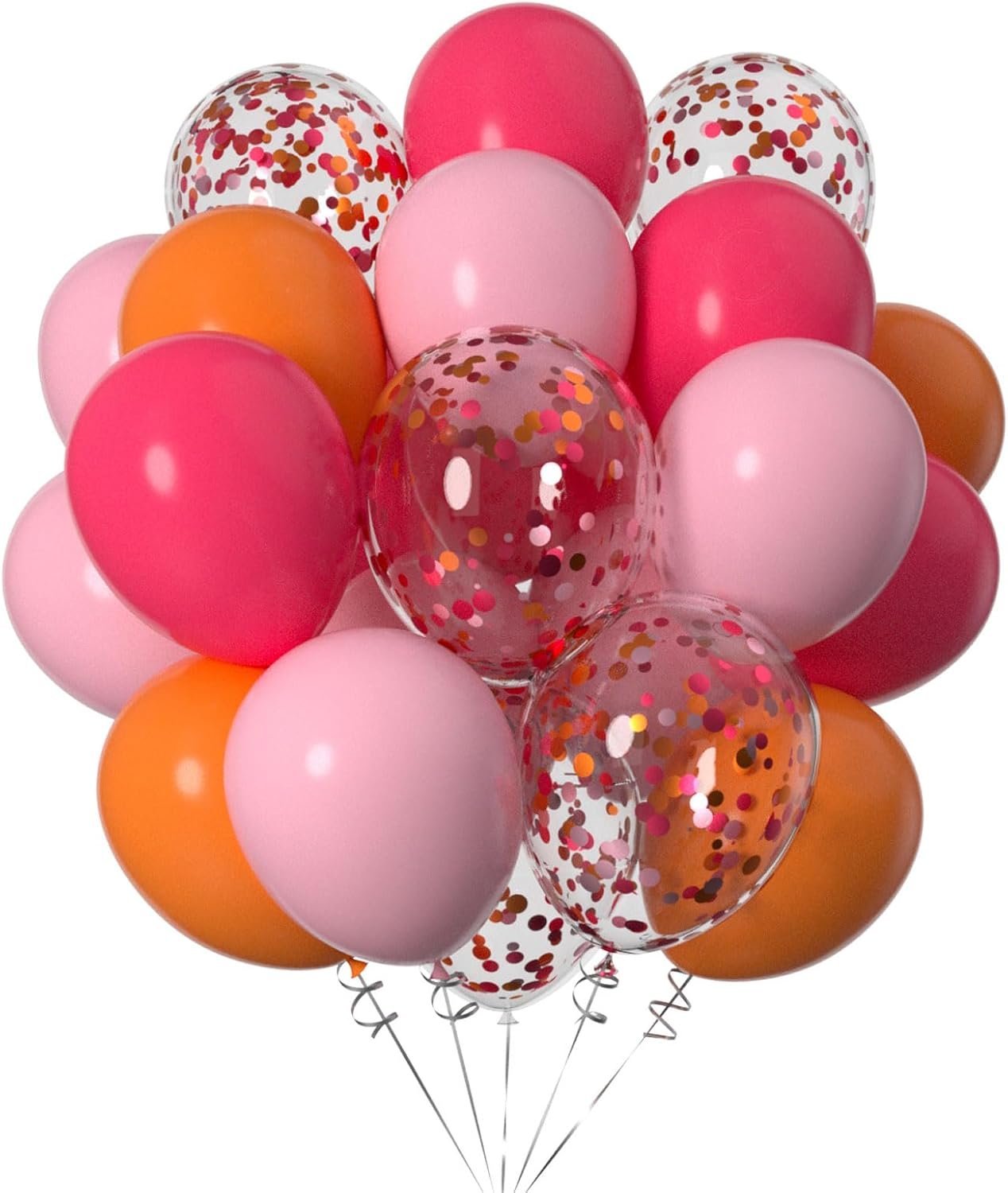 Pink Orange Balloons,Pink and Orange balloons Confetti Latex Balloon for Party Decorations,12 Inch,Pack of 50