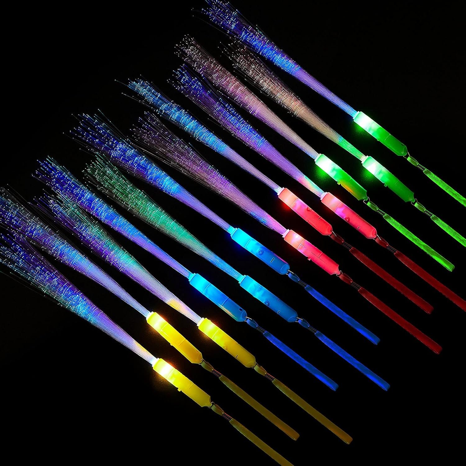 Wholesale 10 Pieces LED Fiber Optic Colorful Flashing Glow Wands for Wedding Neon Party Favors Supplies (Classic Color) Supplier