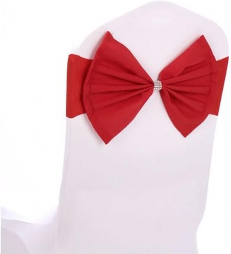 Wholesale 10pcs Red Elastic Spandex Chair Sashes Wedding Bows for Party Baby Shower Event Trade Show Decor Supplier Wholesale 10pcs Red Elastic Spandex Chair Sashes Wedding Bows for Party Baby Shower Event Trade Show Decor Supplier