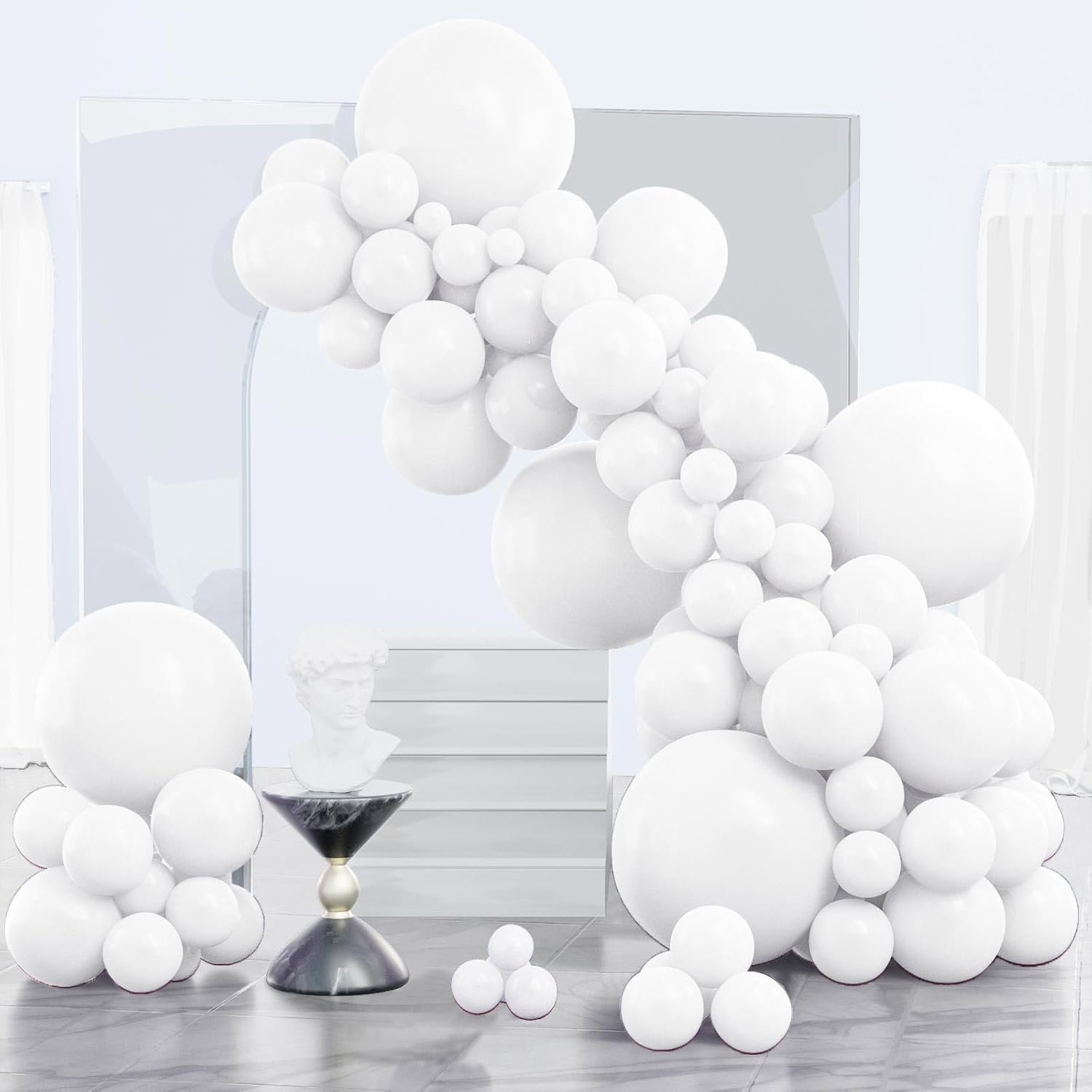 Wholesale 140 Pcs 18 12 10 5 Inch White Balloons Arch Kit Garland Wedding Baby Shower Birthday Bridal Shower Graduation Engagement Party Decorations Supplier