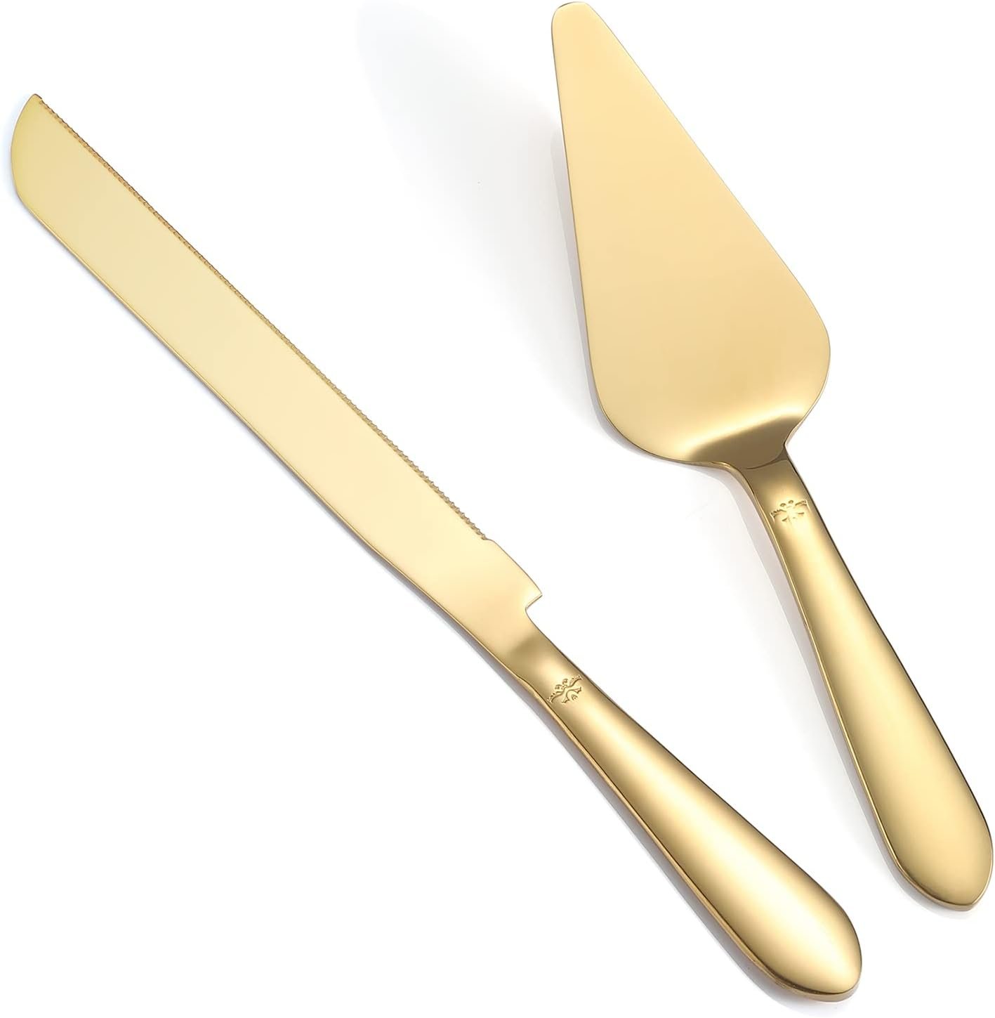 Wholesale 2 Pcs Gold Cake Knife Server Set Thickened Stainless Steel Rounded Edges Cake Cutter Pie Spatula Wedding Birthday Anniversary Christmas Supplier Wholesale 2 Pcs Gold Cake Knife Server Set Thickened Stainless Steel Rounded Edges Cake Cutter Pie Spatula Wedding Birthday Anniversary Christmas Supplier