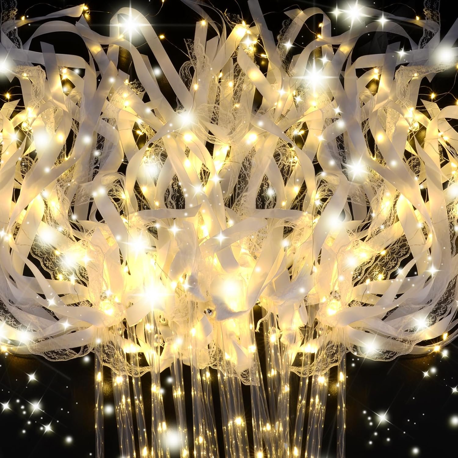 Wholesale 200PCS LED Light Up Fairy Wands with 3 Flashing Modes Silk Streamers Bells for Wedding New Year Thanksgiving Concert Supplier Wholesale 200PCS LED Light Up Fairy Wands with 3 Flashing Modes Silk Streamers Bells for Wedding New Year Thanksgiving Concert Supplier