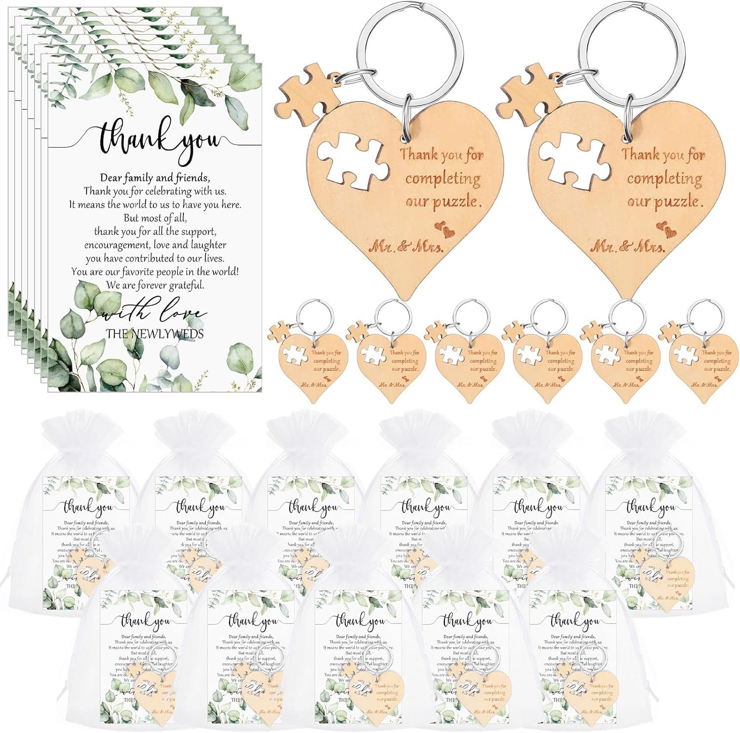 Wholesale 25 Sets Wood Heart Puzzle Keychain Cards and Gift Bags Rustic Wedding Favors for Guests Supplier Wholesale 25 Sets Wood Heart Puzzle Keychain Cards and Gift Bags Rustic Wedding Favors for Guests Supplier