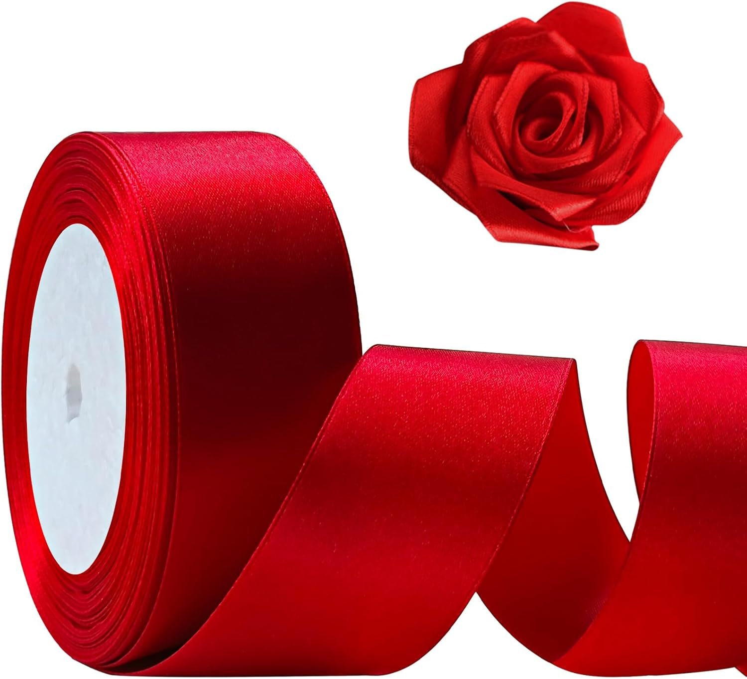 Wholesale 25 Yards 1 1/2 Inch Red Single Face Satin Ribbon Polyester Silk Fabric Hair String for Crafts Flower Bouquets Gift Wrapping Wedding Bow Making Valentines Decoration Supplier