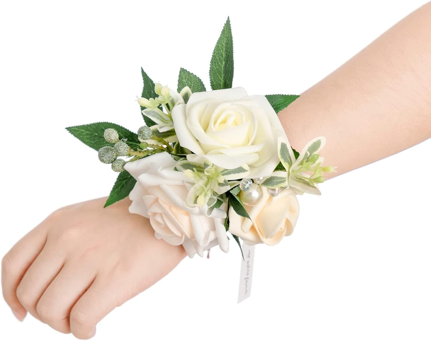 Wholesale 2pcs White Ivory Artificial Flower Homecoming Wrist Corsages Girl Mother Wristlet Decor Prom Wedding Anniversary Supplier Wholesale 2pcs White Ivory Artificial Flower Homecoming Wrist Corsages Girl Mother Wristlet Decor Prom Wedding Anniversary Supplier
