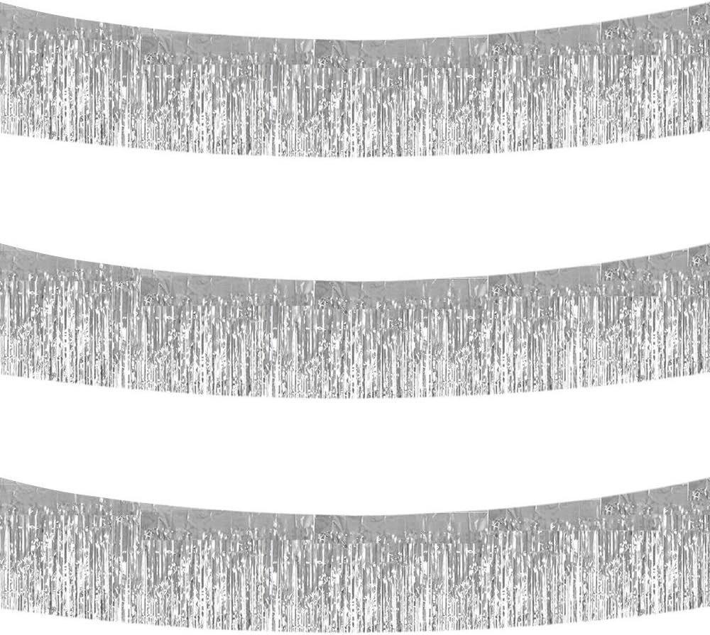 Wholesale 3 Packs 30 Feet Metallic Foil Fringe Garland Tinsel Streamers Shiny Silver Wall Hanging Fringe Banners for Wedding Birthday Party Halloween Christmas New Year Decoration Supplier Wholesale 3 Packs 30 Feet Metallic Foil Fringe Garland Tinsel Streamers Shiny Silver Wall Hanging Fringe Banners for Wedding Birthday Party Halloween Christmas New Year Decoration Supplier