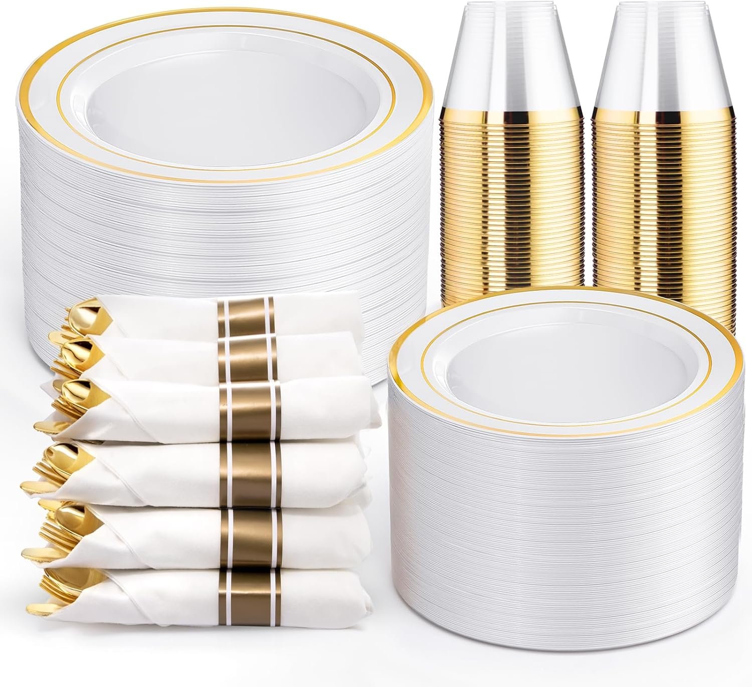 Wholesale 350-Piece Gold Disposable 10.25