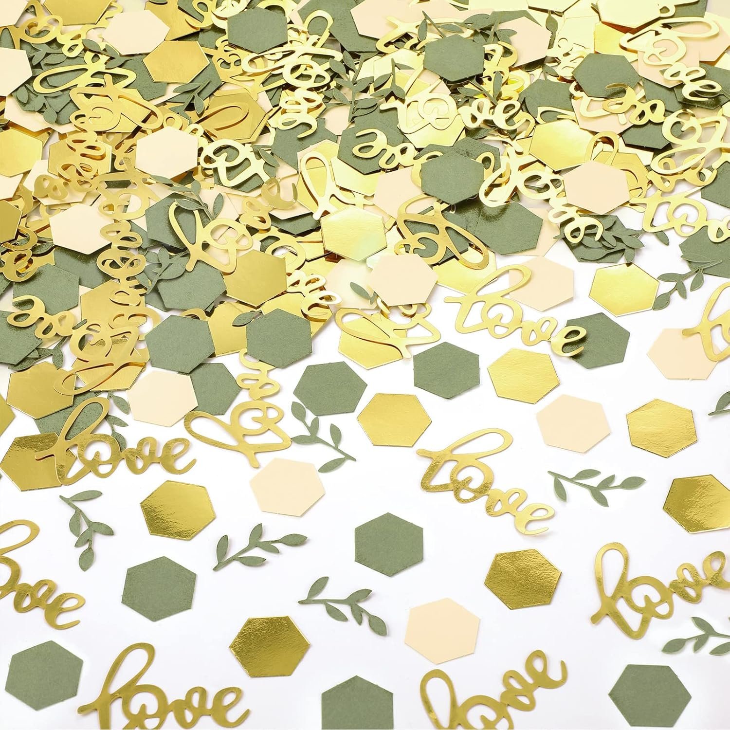 Wholesale 400 Pcs Sage Olive Green Greenery Wedding Table Confetti Scatter Dots with Eucalyptus Gold Love for Bridal Shower Decor Supplier Wholesale 400 Pcs Sage Olive Green Greenery Wedding Table Confetti Scatter Dots with Eucalyptus Gold Love for Bridal Shower Decor Supplier