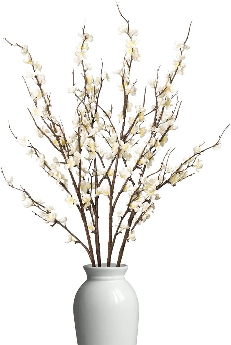 Wholesale 4Pcs Cherry Blossom Branches Faux Long Stem Artificial Flowers for Spring Summer Indoor Wedding Home Office Bedroom Party Table Centerpieces Decor White Supplier Wholesale 4Pcs Cherry Blossom Branches Faux Long Stem Artificial Flowers for Spring Summer Indoor Wedding Home Office Bedroom Party Table Centerpieces Decor White Supplier