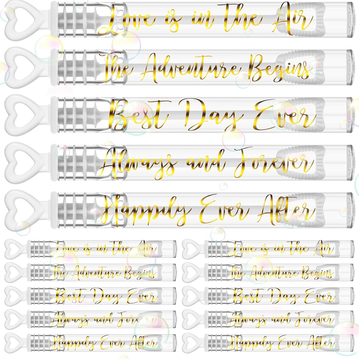 Wholesale 60 Count Bulk Heart Mini Bubble Wands Wedding Guests Send Off Party Supplies Valentine Anniversary Celebrations Love Forever Supplier