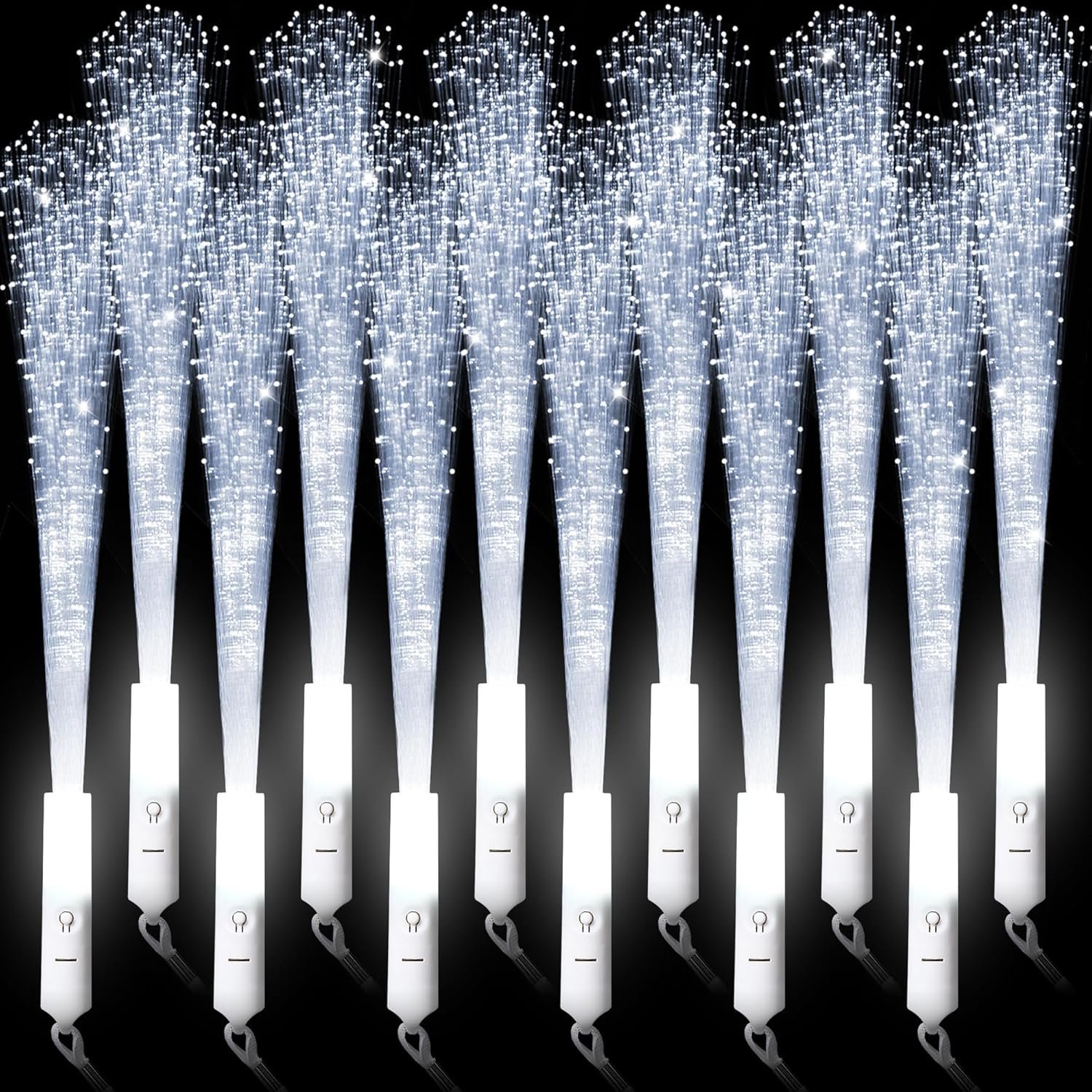Wholesale 64 Pcs White Fiber Optic LED Glow Wands Flashing Light Up Sticks 3 Modes Wedding Party Baby Shower Birthday Supplies Supplier