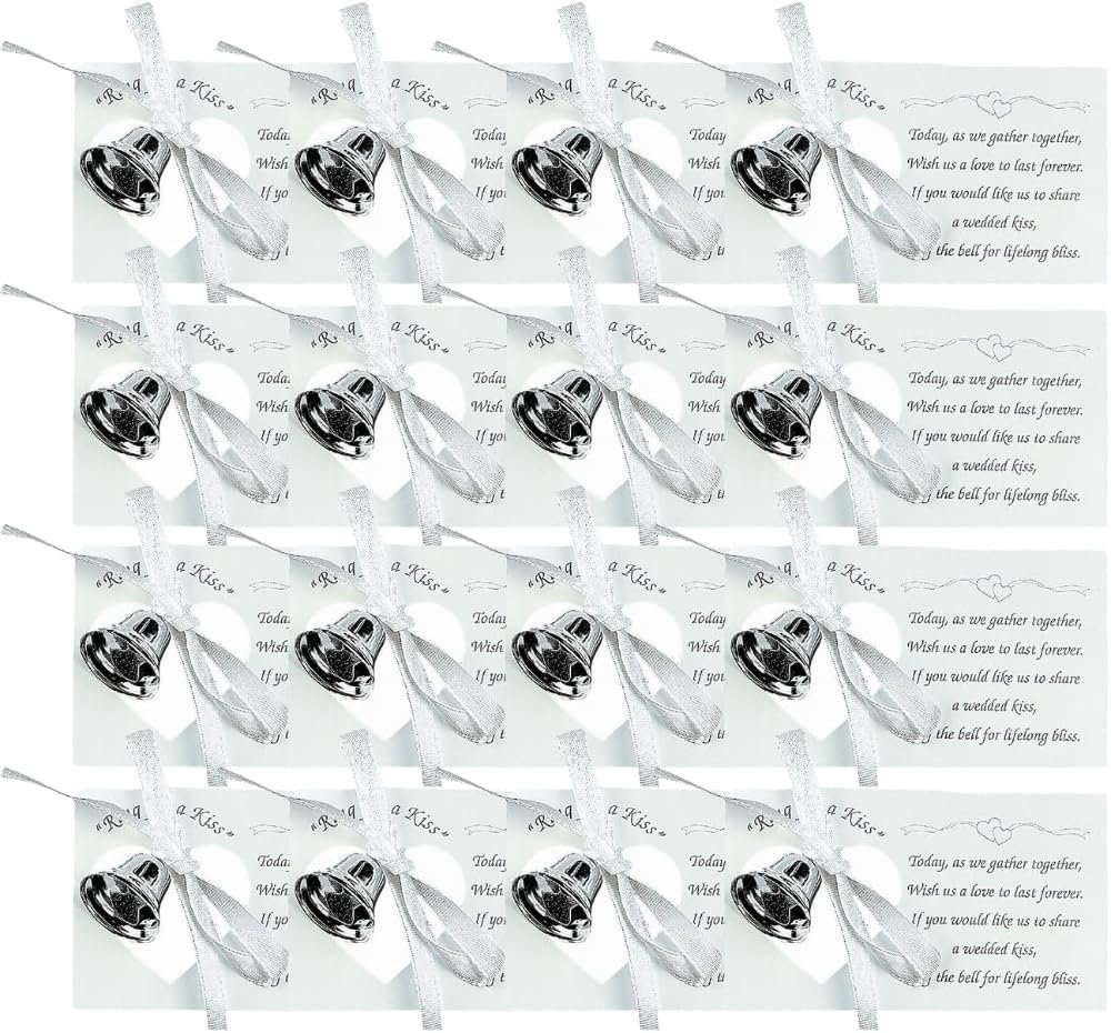 Wholesale Bulk Set of 50 Wedding Kissing Bells with Poem Cards Unique Reception Party Supplies Supplier