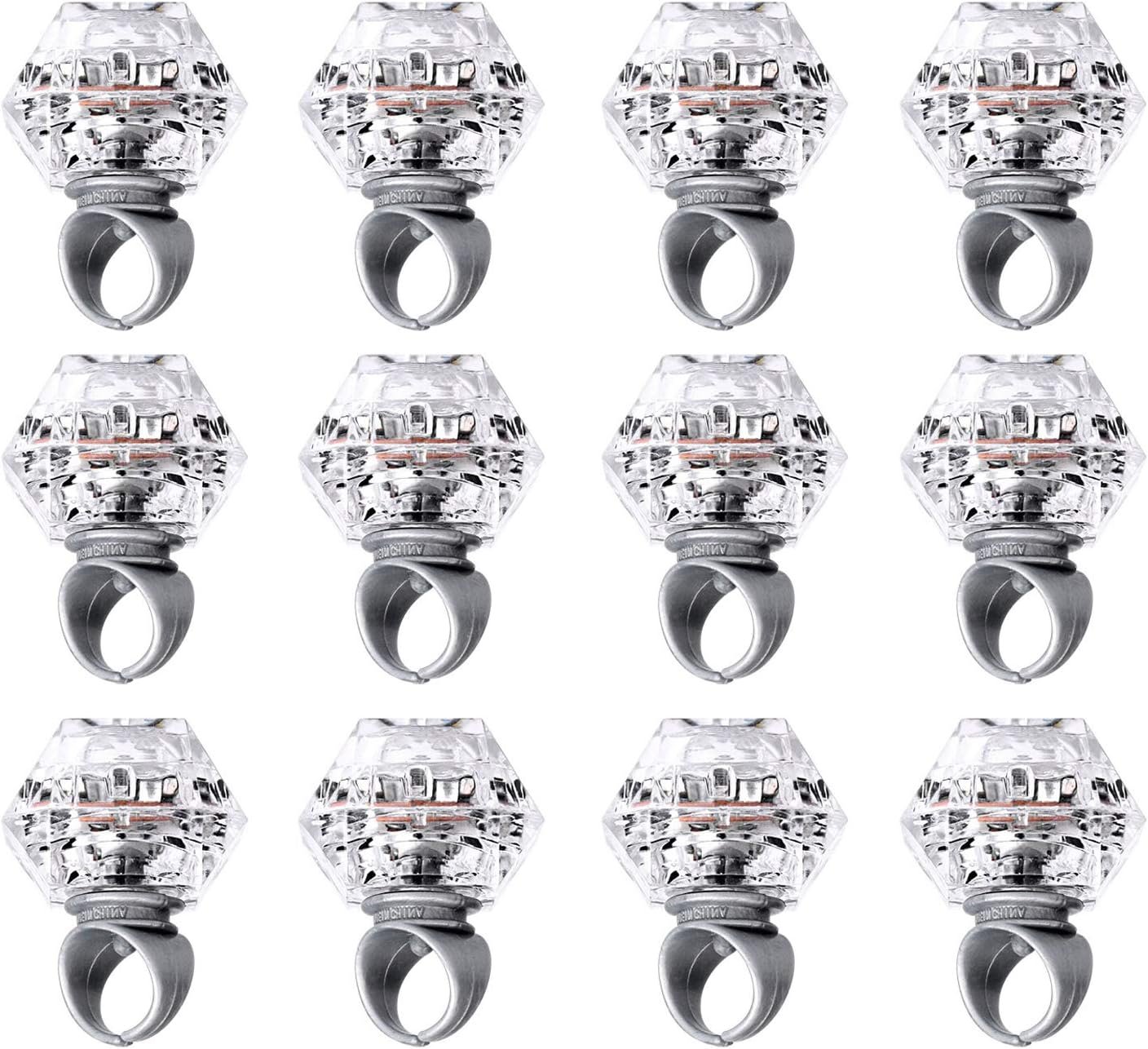 Wholesale Flashing LED Light Up Glow in the Dark Diamond Bling Rings Bachelorette Party Favors for Birthdays Weddings Bridal Showers (13pcs) Supplier
