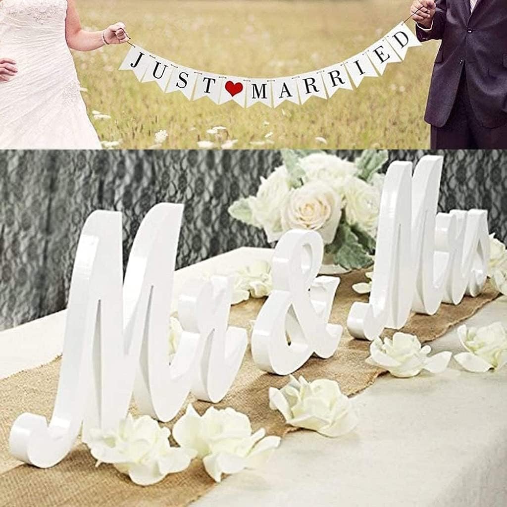 Wholesale Large White Wooden Mr and Mrs Sign with Just Married Banner Wedding Table Anniversary Decorations Supplier