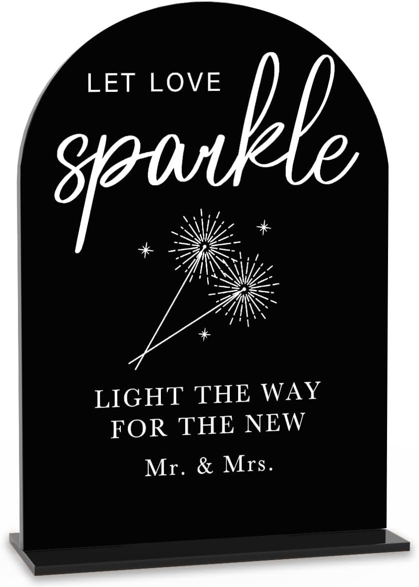 Wholesale Modern Minimalist Acrylic 'Let Love Sparkle' Tabletop Arch Wedding Sign Black 5x7 Inch Supplier Wholesale Modern Minimalist Acrylic 'Let Love Sparkle' Tabletop Arch Wedding Sign Black 5x7 Inch Supplier