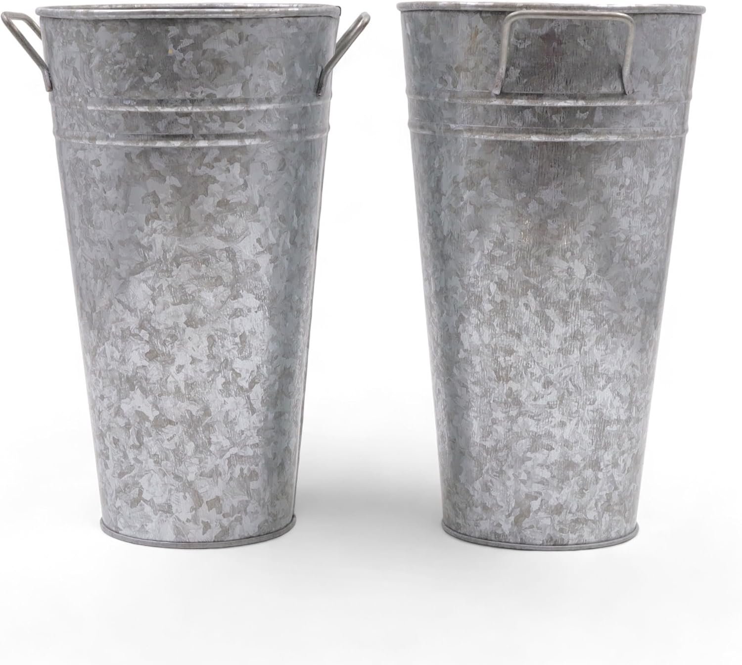 Wholesale Set of 2 Galvanized Bucket Pot Vases with PVC Liner 5