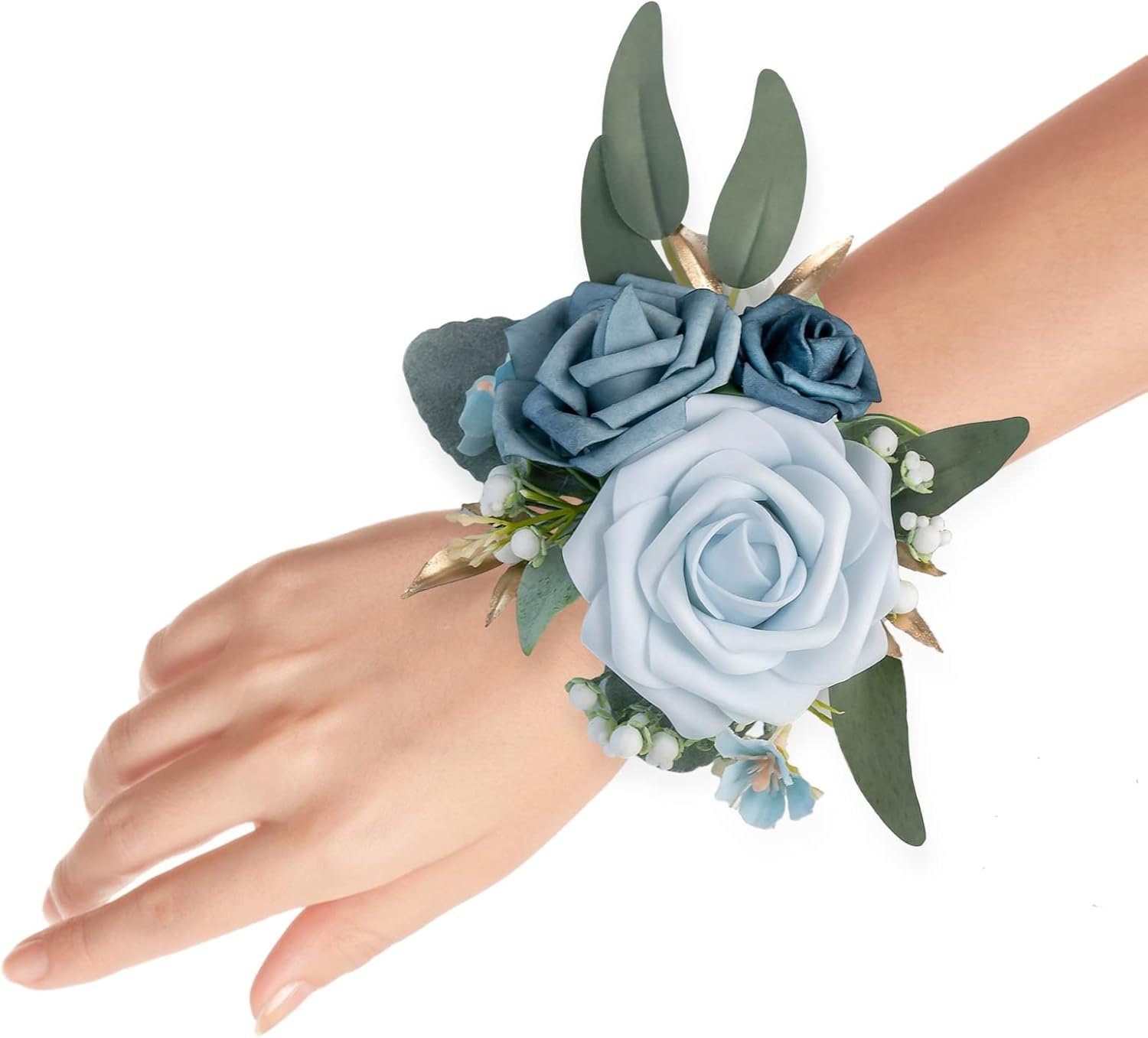 Wholesale Set of 2 Wrist Corsage Wristlets Dusty Blue Artificial Roses for Wedding Bridesmaid Bridal Shower Prom Supplier Wholesale Set of 2 Wrist Corsage Wristlets Dusty Blue Artificial Roses for Wedding Bridesmaid Bridal Shower Prom Supplier