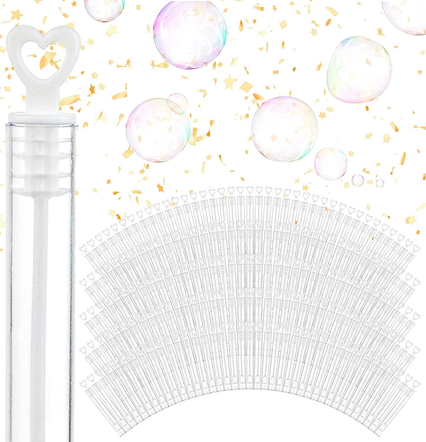 Wholesale Wedding Bubbles Bulk White Heart Top Wands (100 Count) Individual Mini Bubble Wand Favors for Weddings Parties Supplier