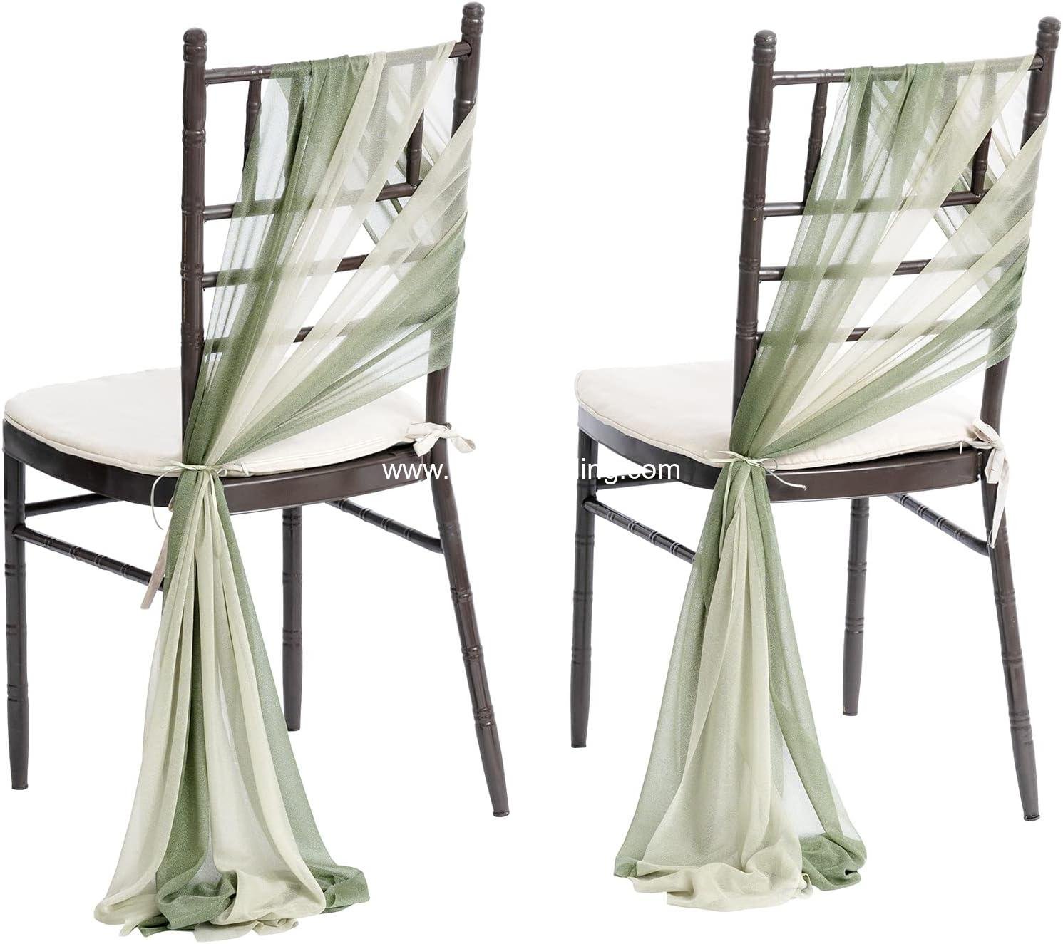 Wholesale Wedding Chair Sashes Covers Aisle Decorations Draping Wrinkle-Free Fabric with Ties 16 Pcs Sage Milky Green Party Ceremony Reception Banquet Outdoor Decor Supplier
