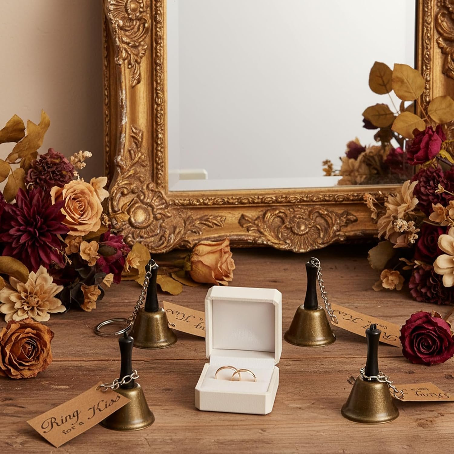 Wholesale 24 Sets Wedding Kissing Bells Rings for Kiss with Tags Bulk Reception Goodie Bags Supplier