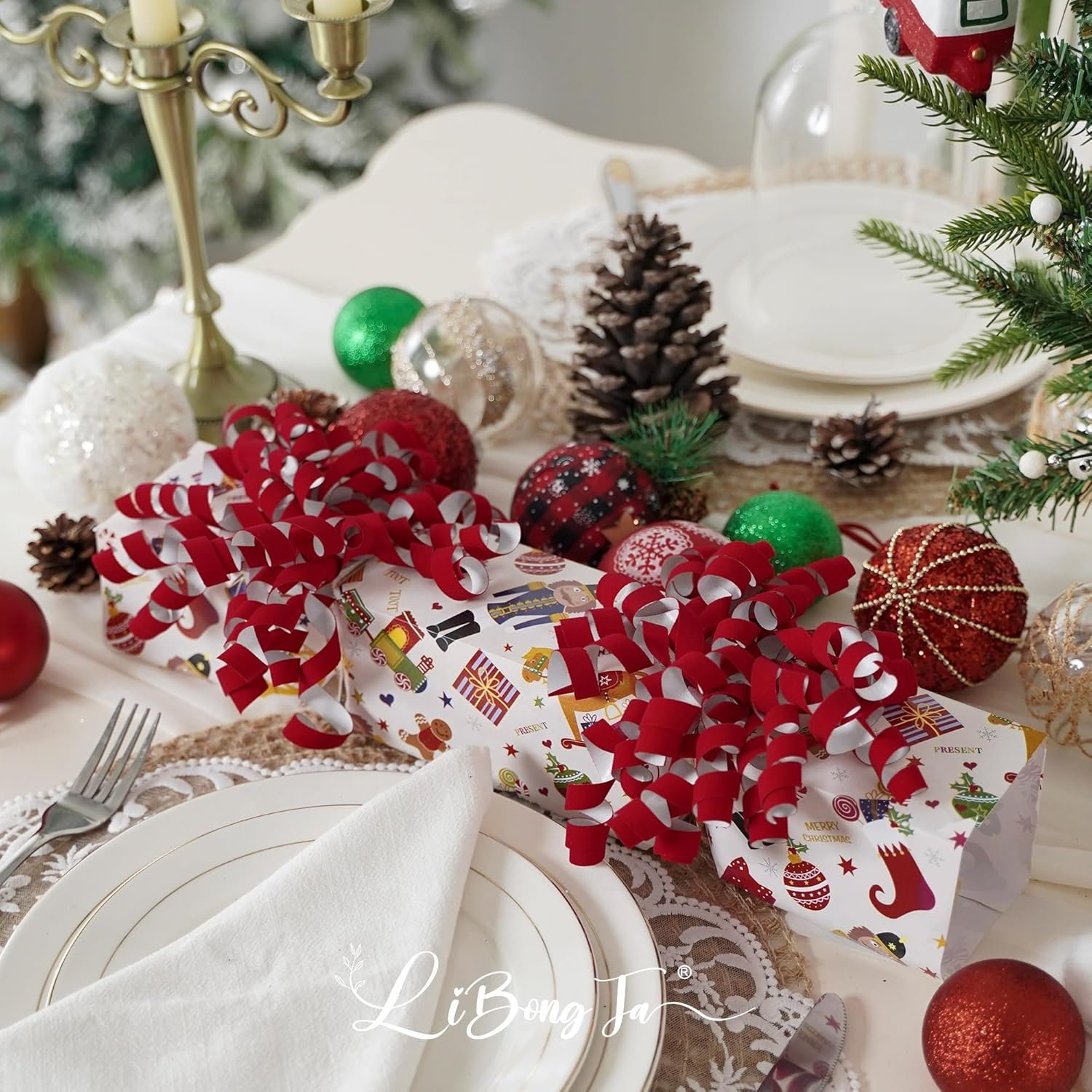 Wholesale 6 Inch x 12 Counts Red Velvet Curly Ribbon Bows with White Backing Self Adhesive for Gift Wrapping Wedding Baby Shower Valentine Presents Baskets Wine Bottles Treat Bags Supplier