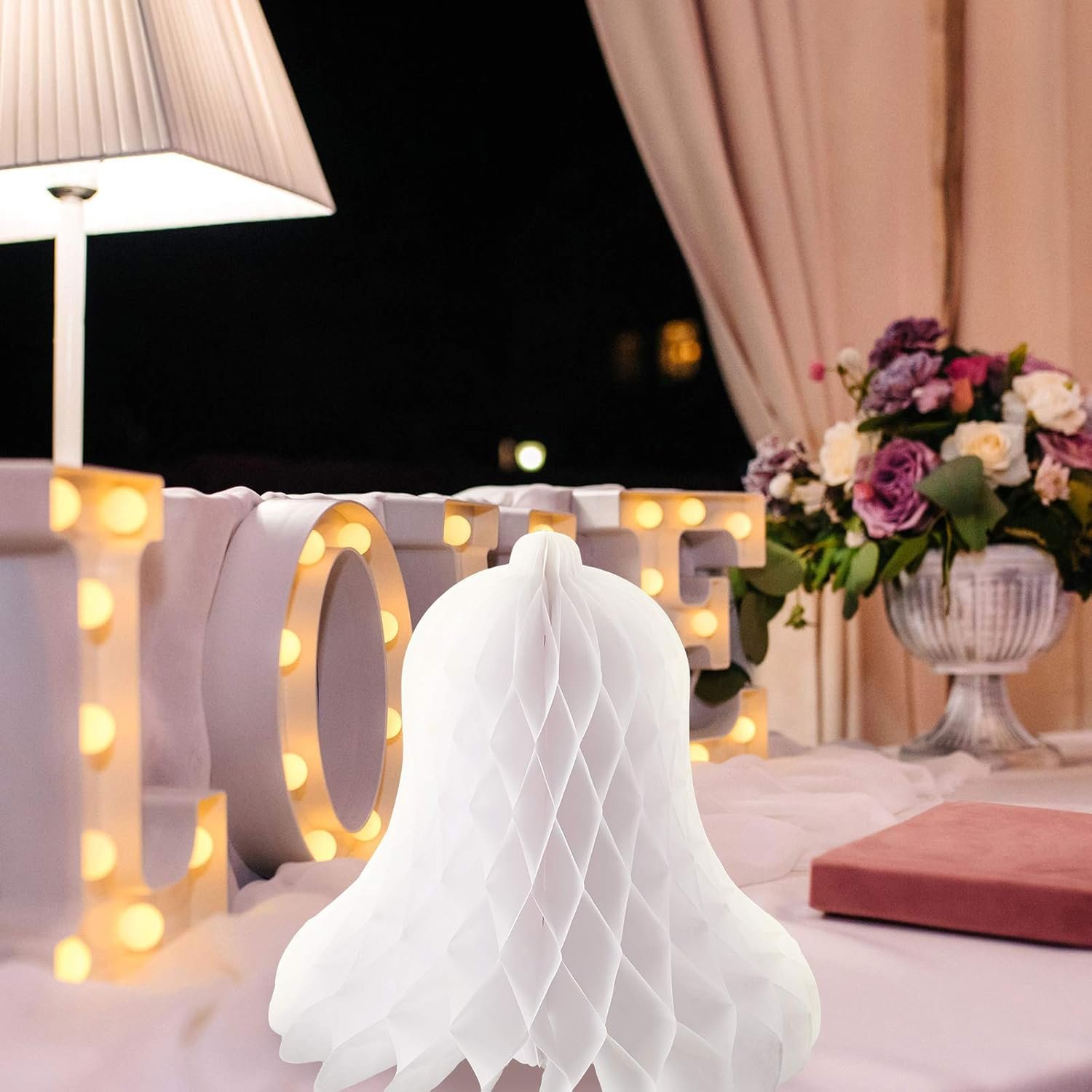Wholesale 5 Pcs 12 Inch Large Heavy Paper Honeycomb Wedding Bells Hanging Bridal Decor for Weddings Parties Baby Showers White Supplier Wholesale 5 Pcs 12 Inch Large Heavy Paper Honeycomb Wedding Bells Hanging Bridal Decor for Weddings Parties Baby Showers White Supplier
