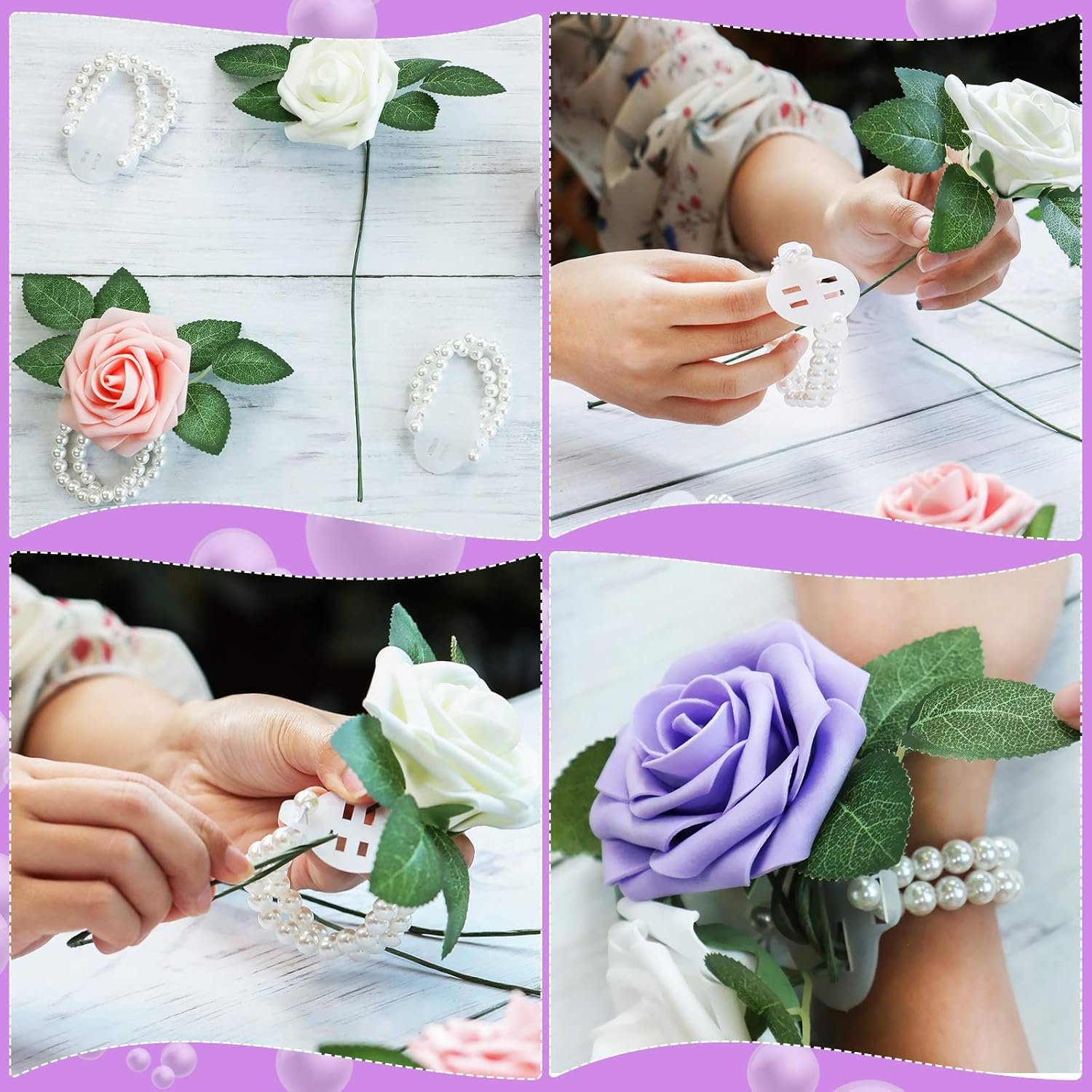Wholesale 24 Pieces Elastic Pearl Corsage Wristlets Faux Flower Wrist Bands Wedding Festival Beach Party DIY Decor Supplier Wholesale 24 Pieces Elastic Pearl Corsage Wristlets Faux Flower Wrist Bands Wedding Festival Beach Party DIY Decor Supplier