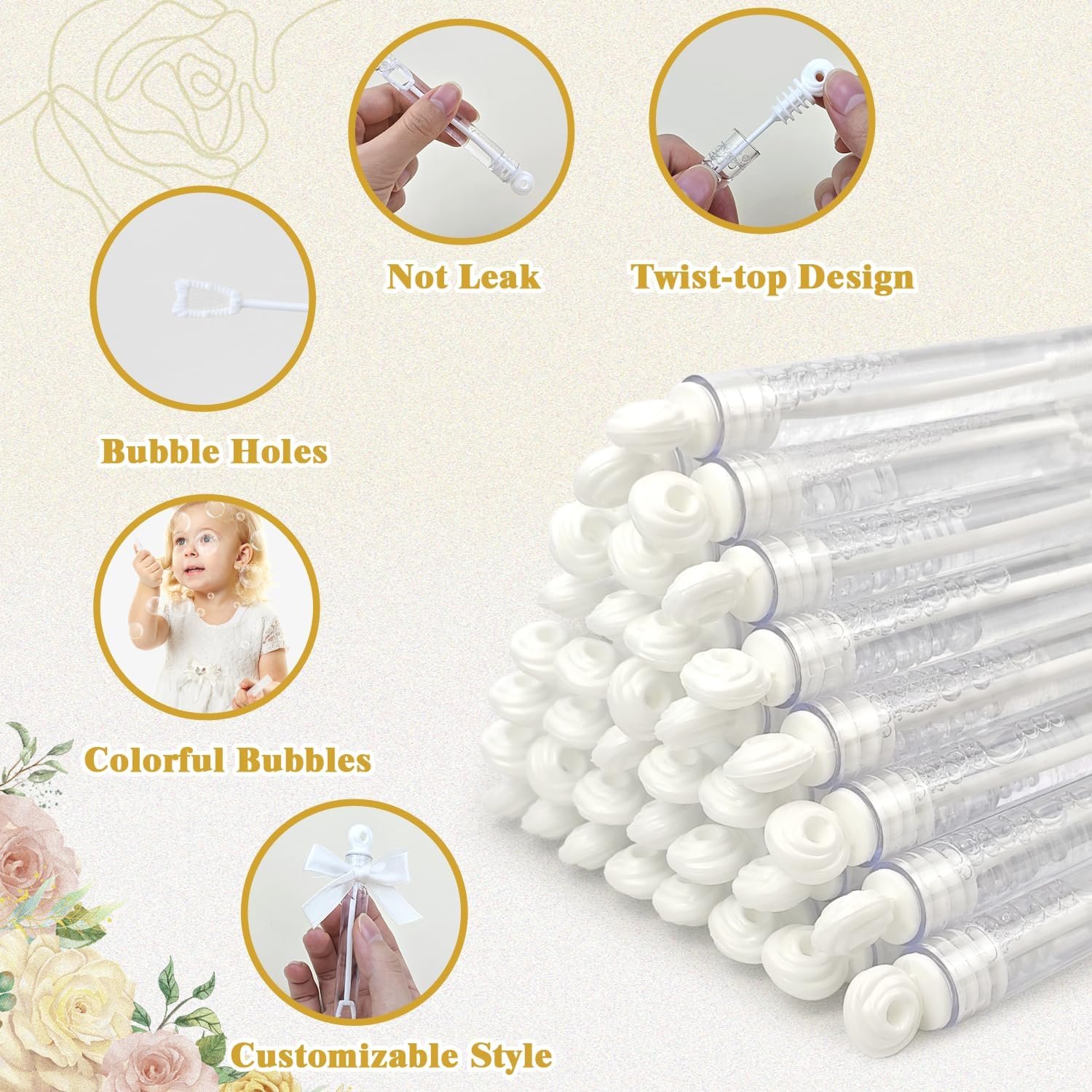 Wholesale Bulk Mini Bubble Wands 100 Count Party Favors Wedding Reception Guest Gifts Kids Adults Activities Supplier