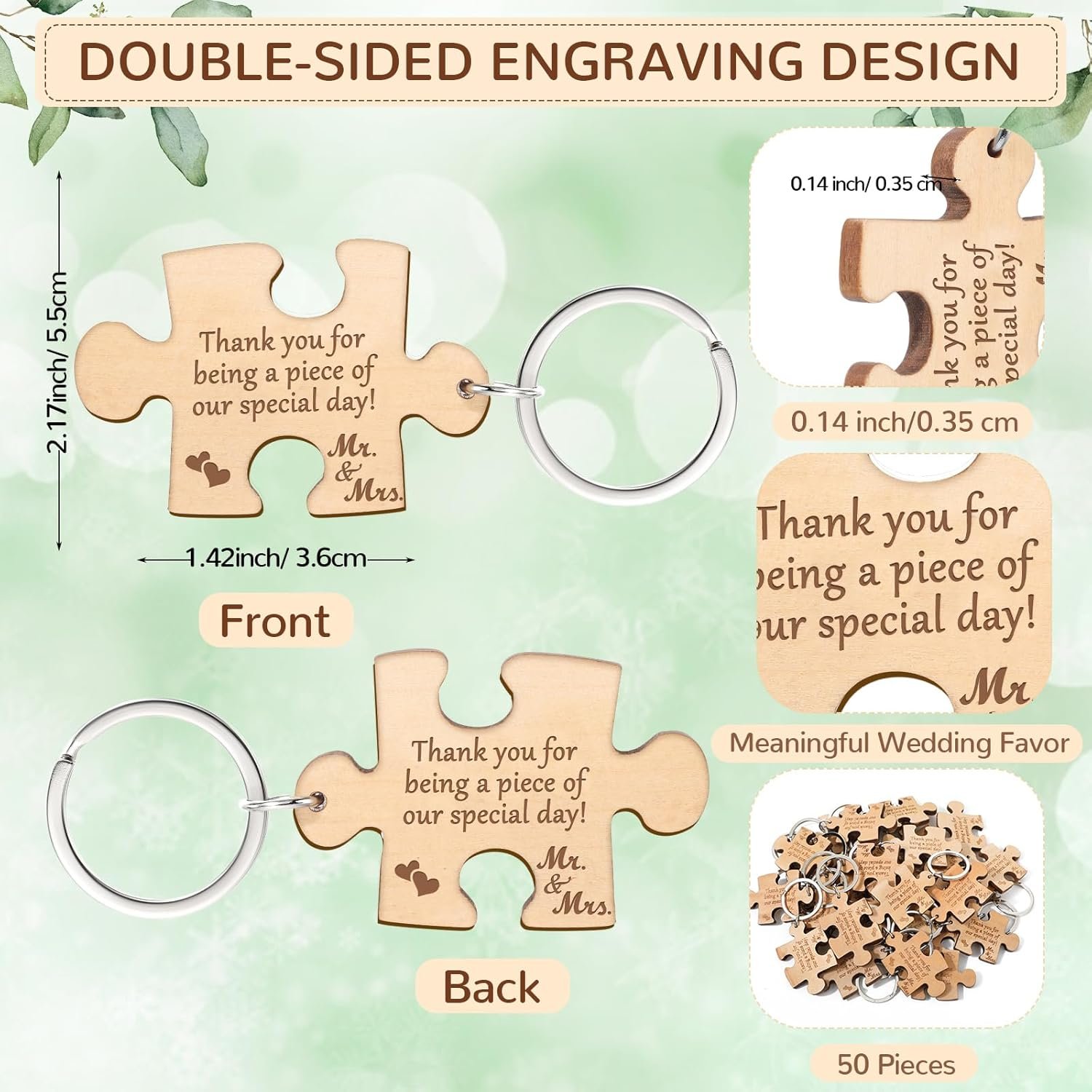 Wholesale 50 Sets Rustic Wood Puzzle Keychain Wedding Favors Thank You Cards Organza Bags Guests Party Bridal Shower Souvenirs Supplier Wholesale 50 Sets Rustic Wood Puzzle Keychain Wedding Favors Thank You Cards Organza Bags Guests Party Bridal Shower Souvenirs Supplier