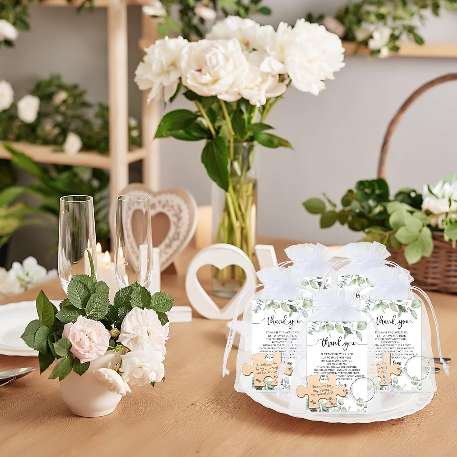 Wholesale 50 Sets Rustic Wood Puzzle Keychain Wedding Favors Thank You Cards Organza Bags Guests Party Bridal Shower Souvenirs Supplier Wholesale 50 Sets Rustic Wood Puzzle Keychain Wedding Favors Thank You Cards Organza Bags Guests Party Bridal Shower Souvenirs Supplier